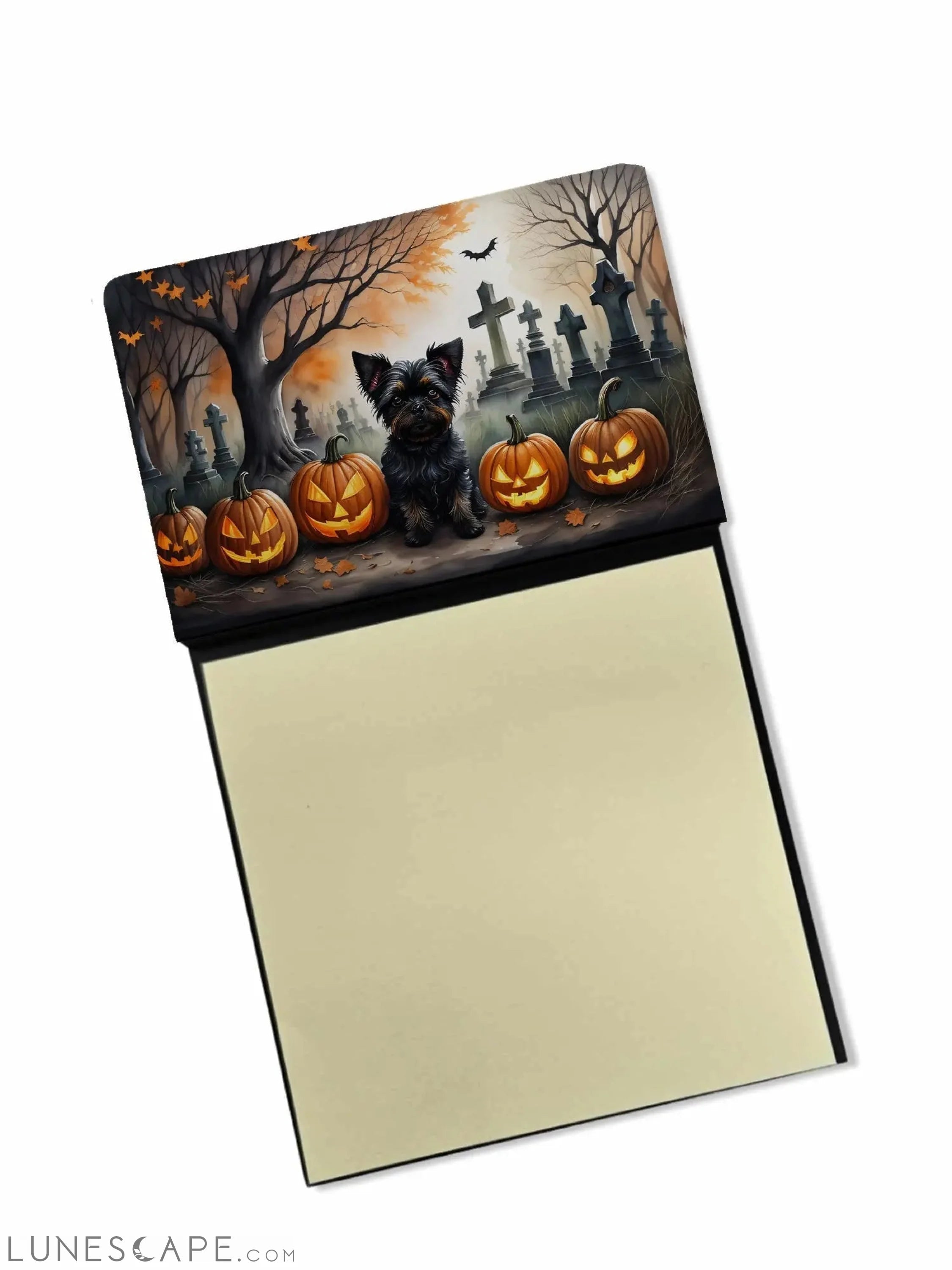 Affenpinscher Spooky Halloween Sticky Note Holder LUNESCAPE