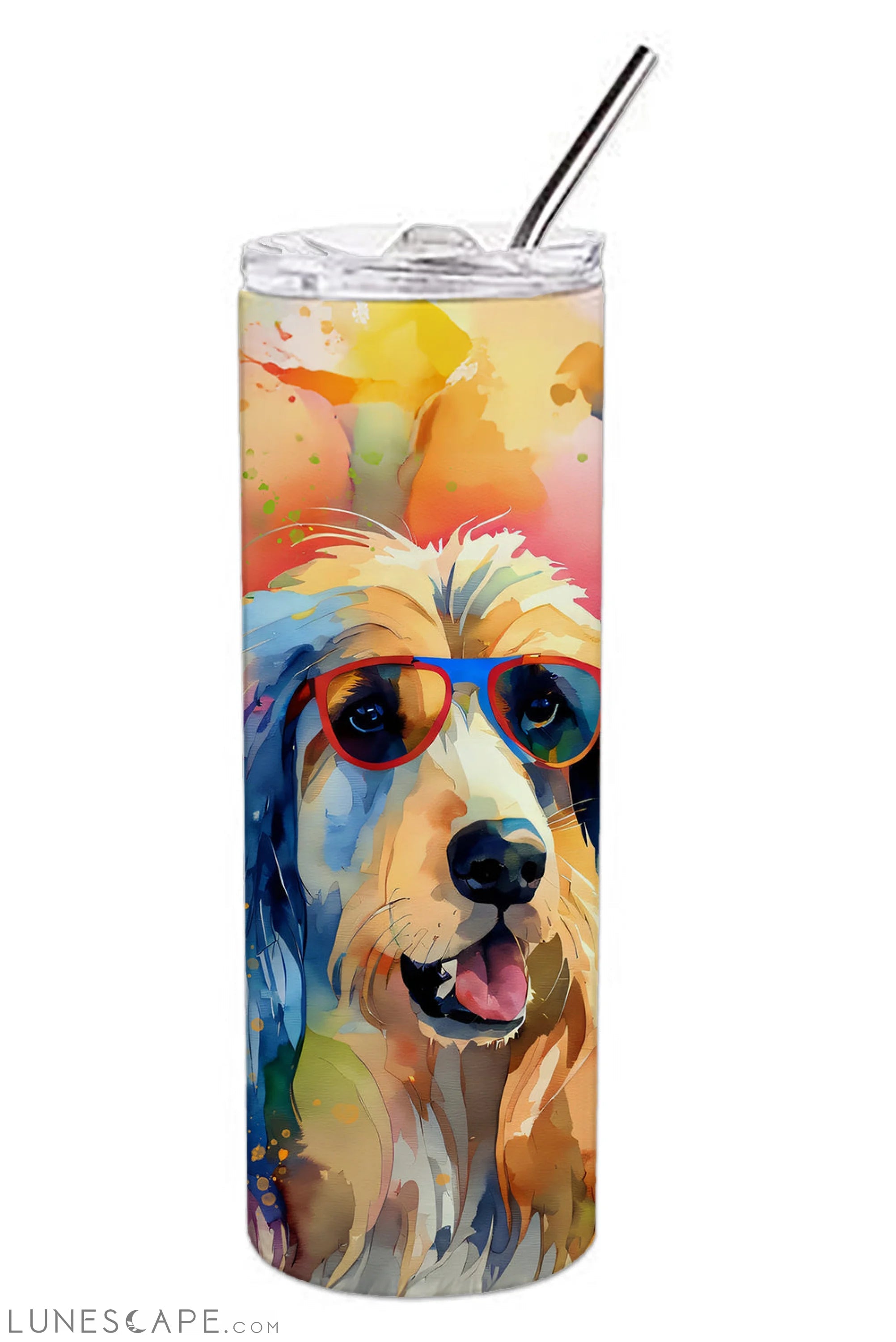 Afghan Hound Hippie Dawg Stainless Steel Tumbler Travel Mug LUNESCAPE