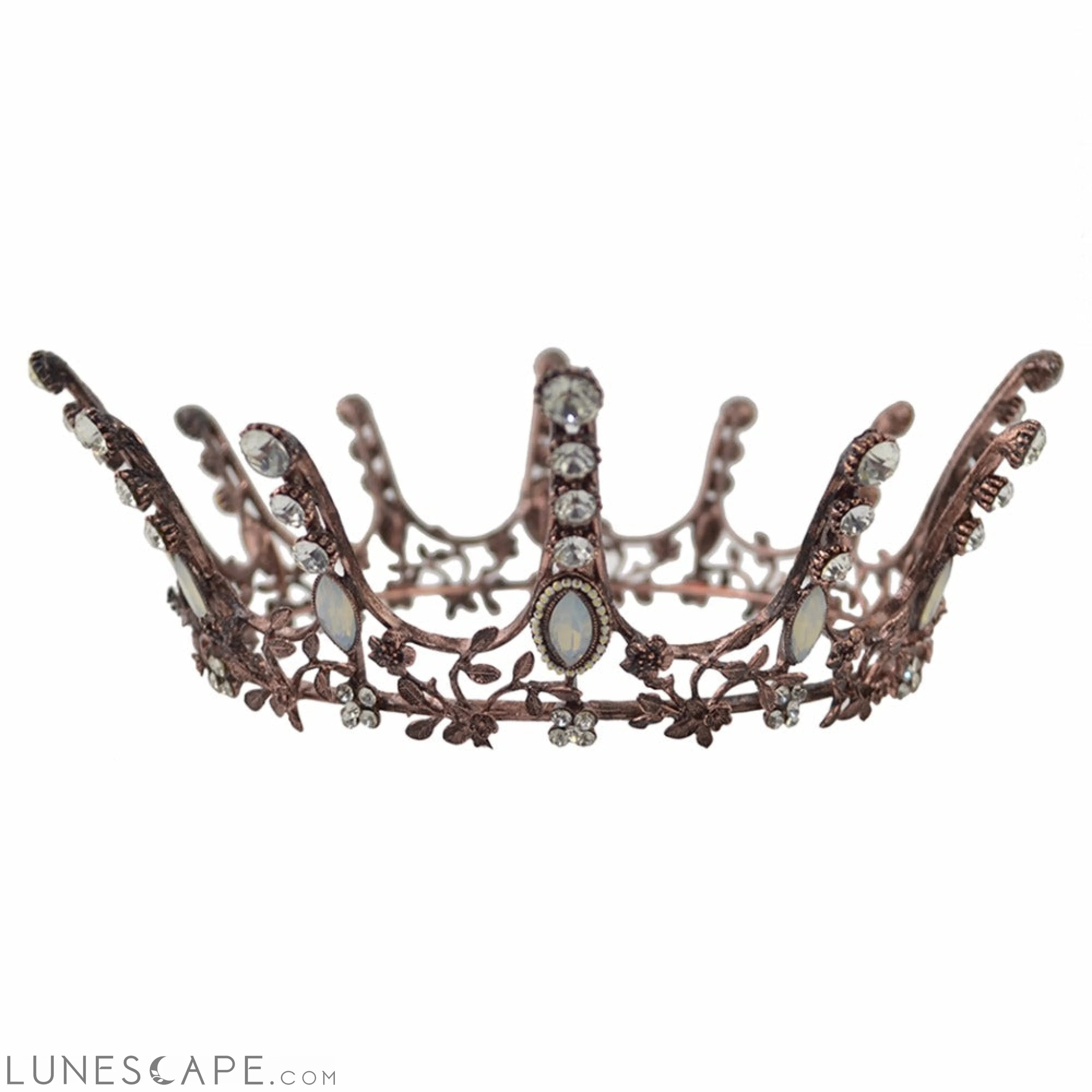 Aggressively Rosy Crown Tiara in Rose Gold and Opal | Royalty Crown LUNESCAPE