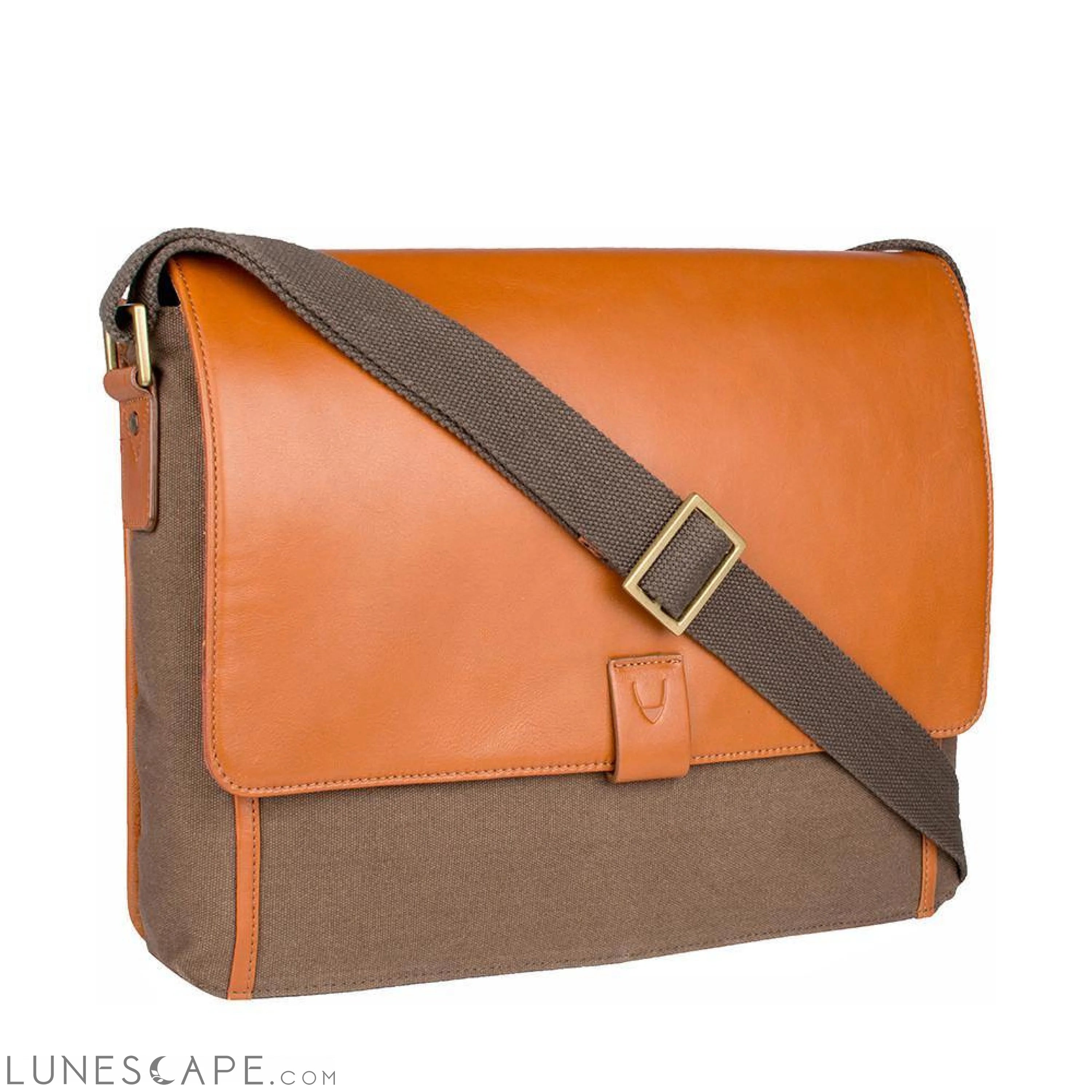 Aiden Canvas Leather Laptop Messenger Bag LUNESCAPE