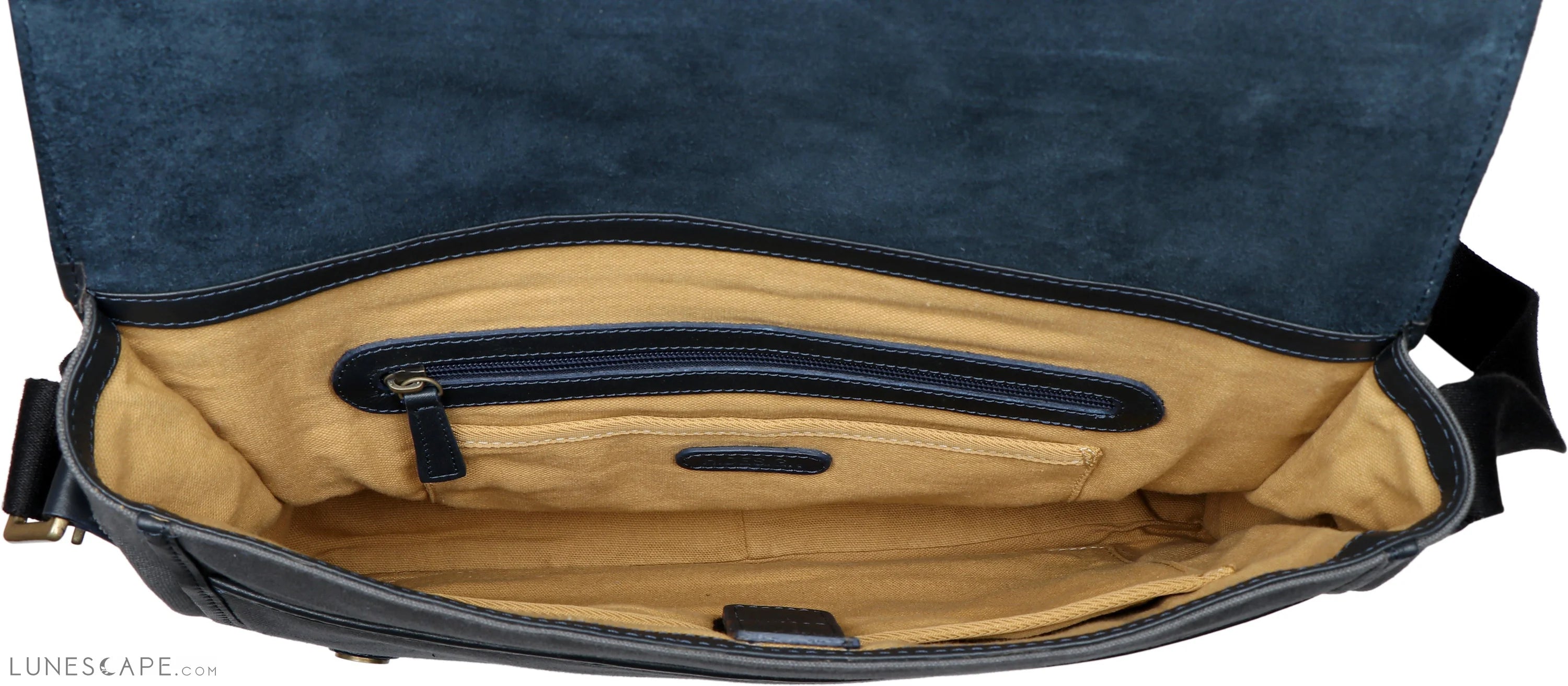 Aiden Canvas Leather Laptop Messenger Bag LUNESCAPE