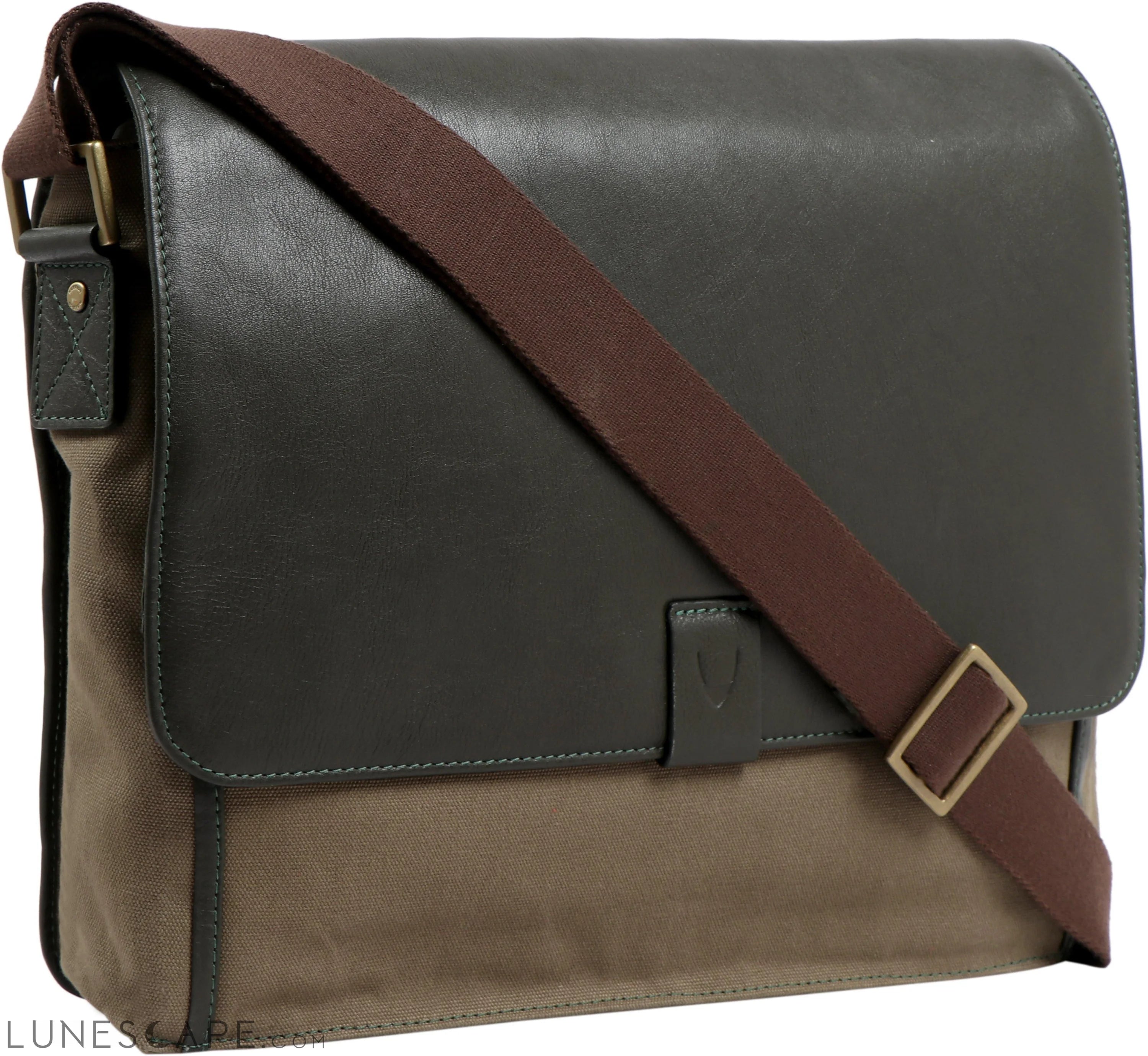 Aiden Canvas Leather Laptop Messenger Bag LUNESCAPE