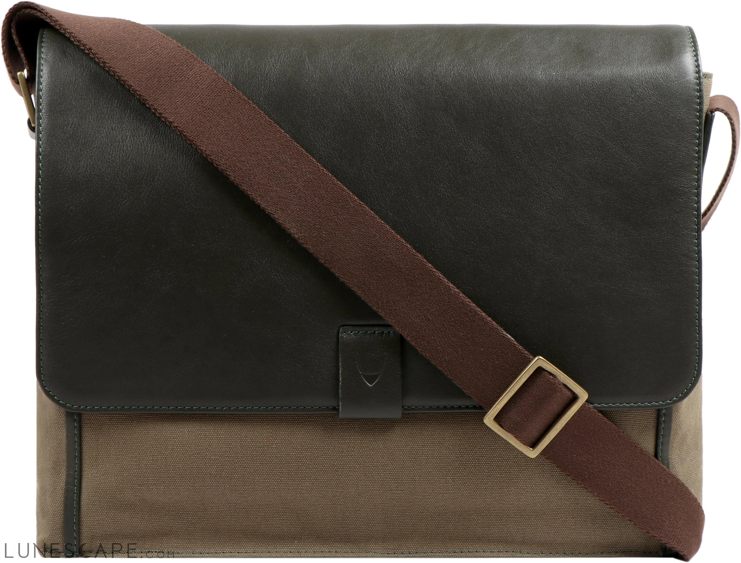 Aiden Canvas Leather Laptop Messenger Bag LUNESCAPE