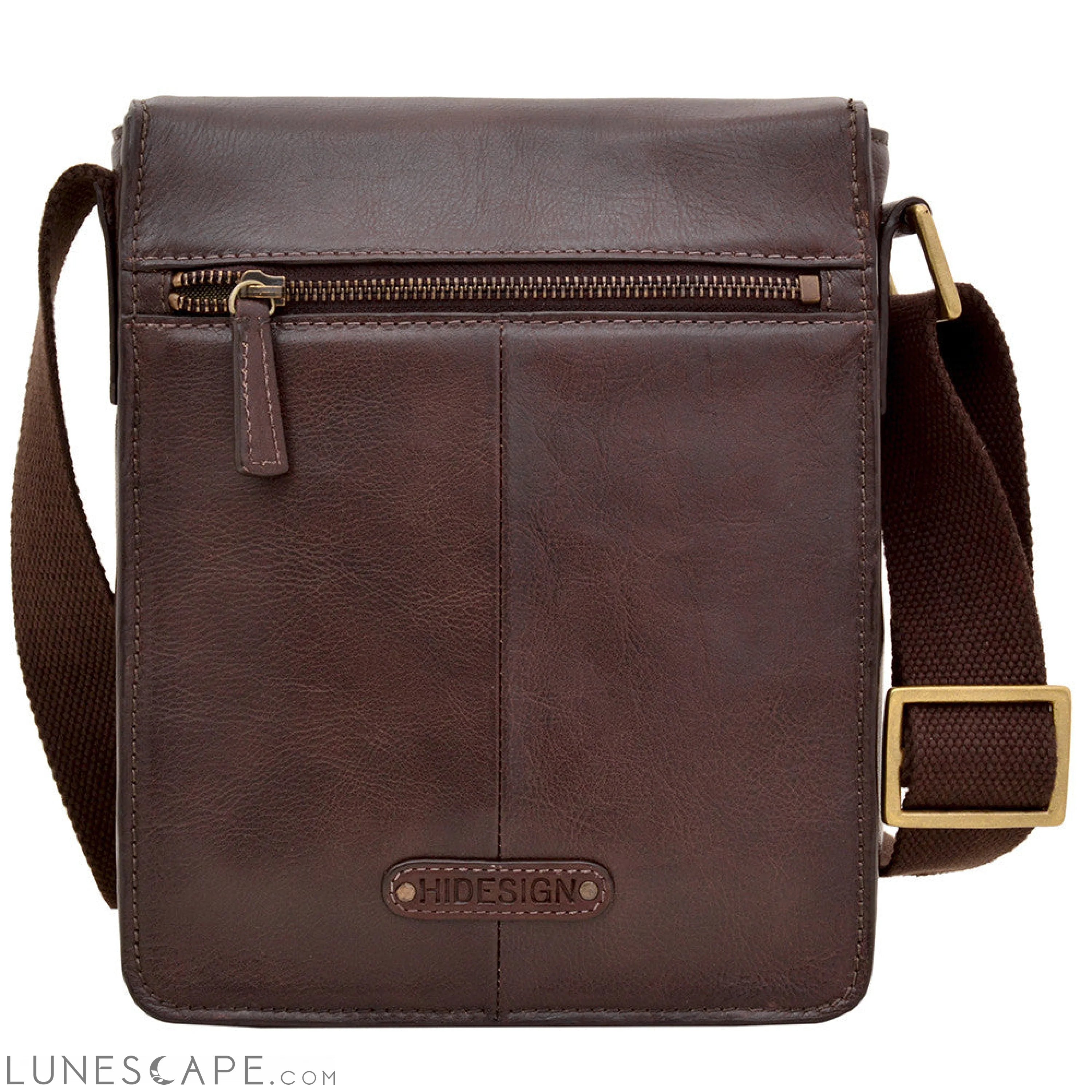 Aiden Genuine Leather Mini Crossbody Messenger Bag / 10.5" iPad Bag LUNESCAPE