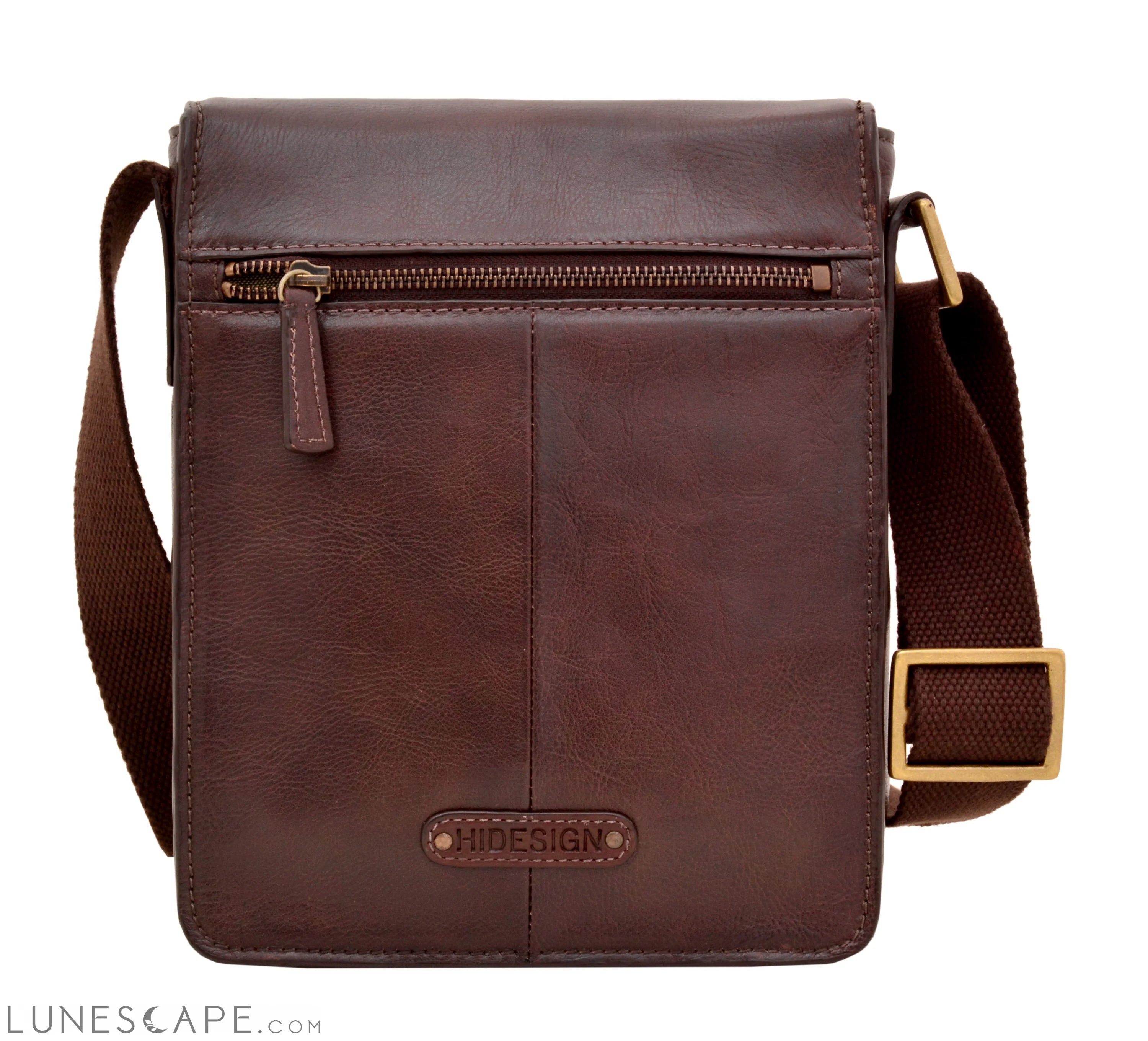 Aiden Small Leather Messenger Cross Body Bag LUNESCAPE