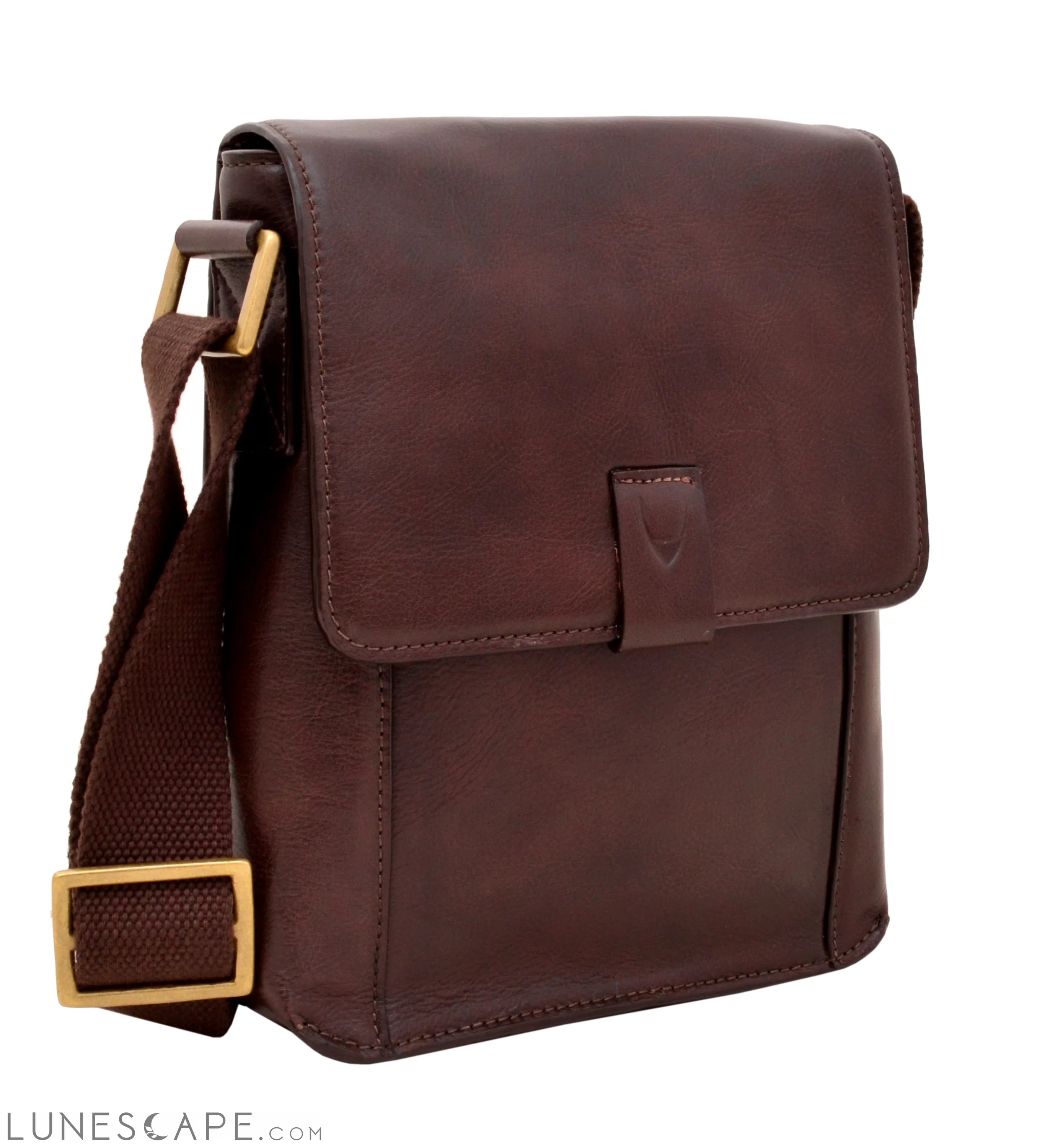 Aiden Small Leather Messenger Cross Body Bag LUNESCAPE