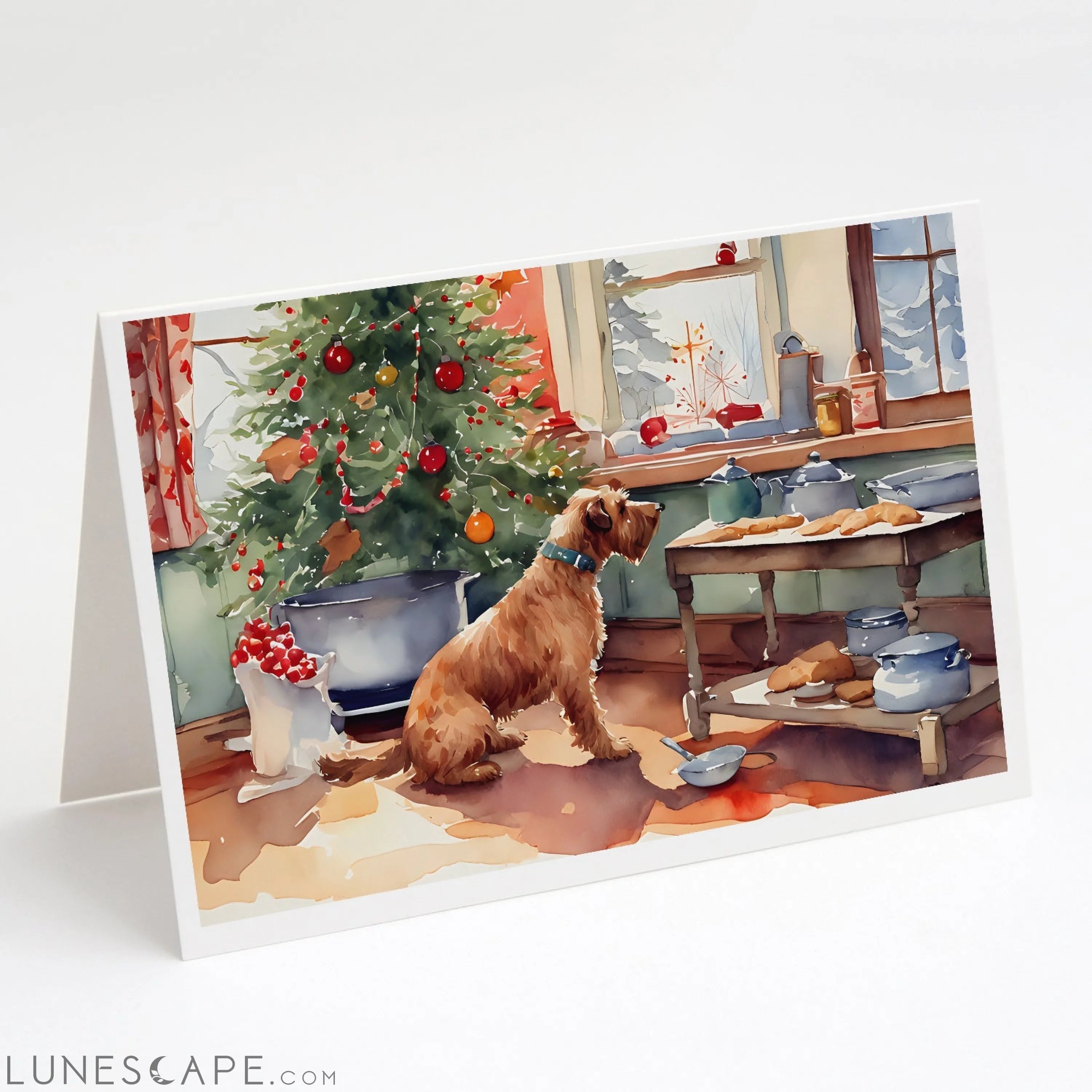 Airedale Terrier Christmas Cookies Greeting Cards Pack of 8 LUNESCAPE