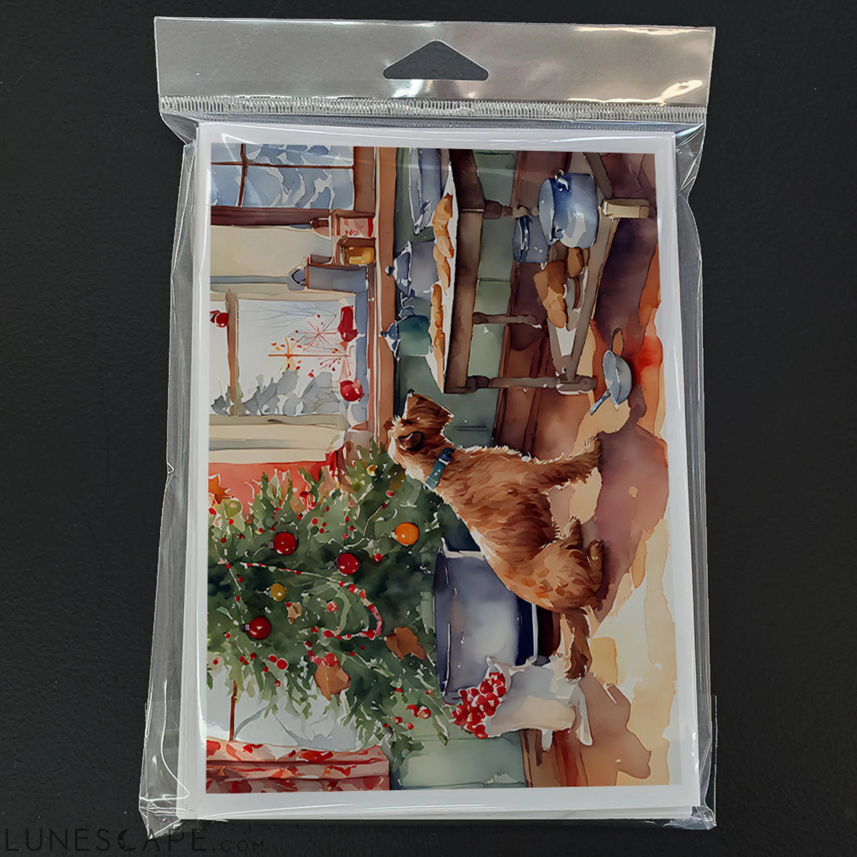 Airedale Terrier Christmas Cookies Greeting Cards Pack of 8 LUNESCAPE