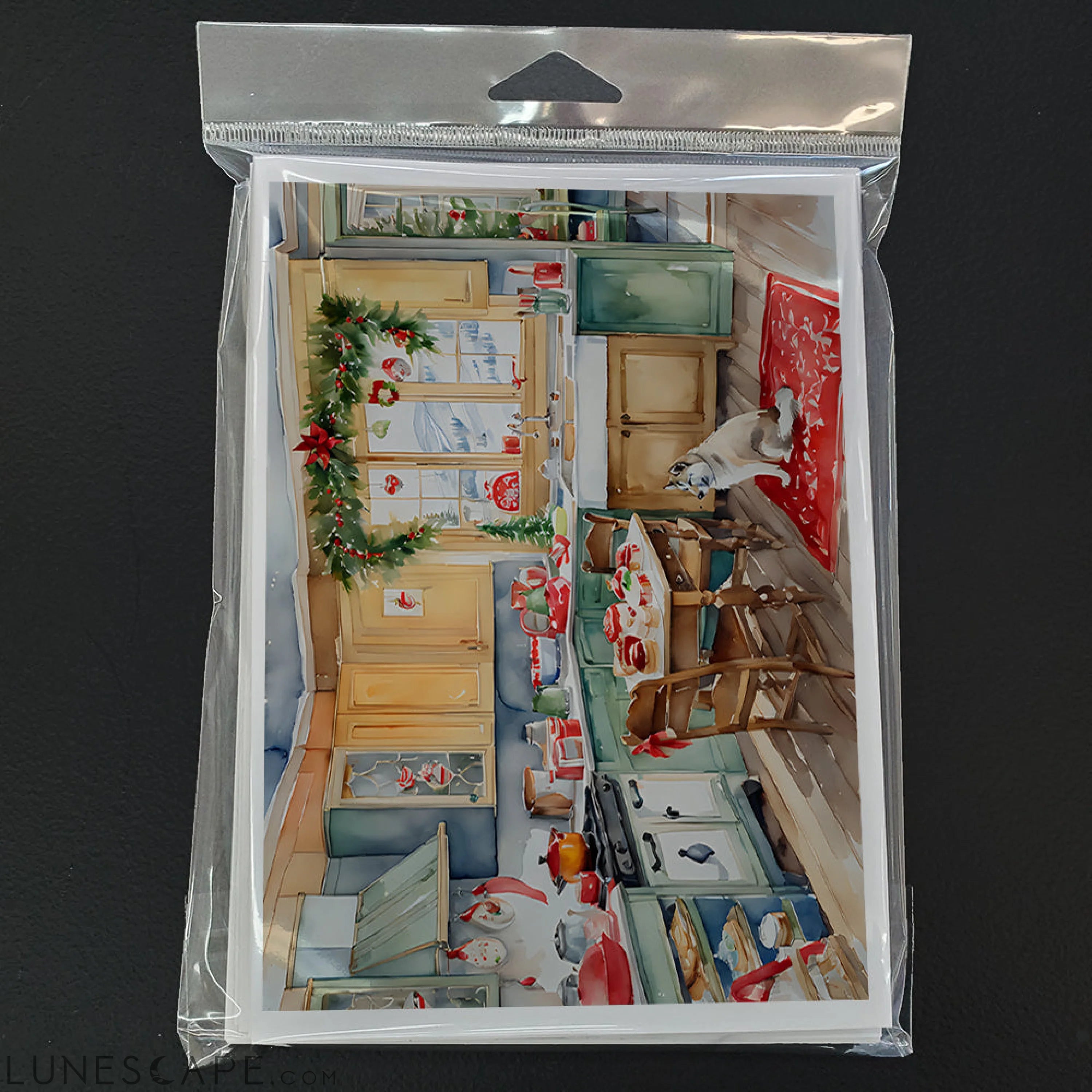 Alaskan Klee Kai Christmas Cookies Greeting Cards Pack of 8 LUNESCAPE