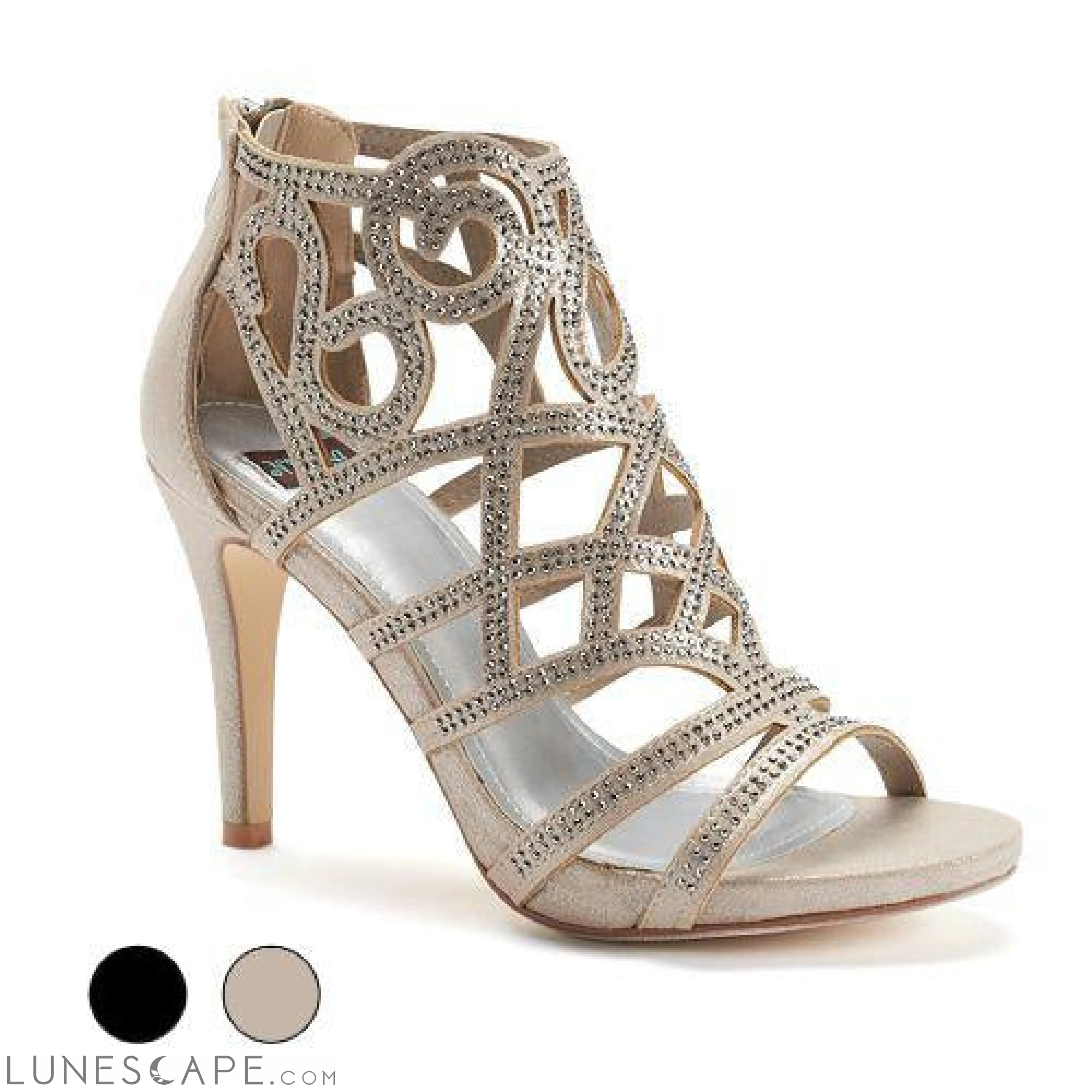 ALENA Jeweled Formal High Heel Sandal LUNESCAPE