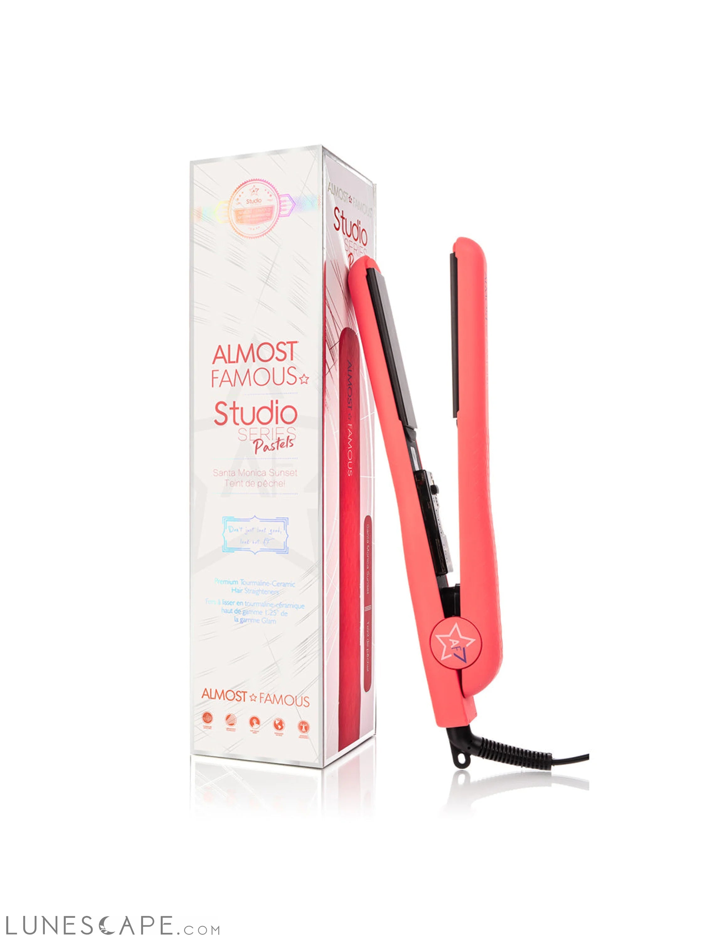 Almost Famous 1.25" Studio Series Flat Iron with Luxe Gemstone Plates LUNESCAPE