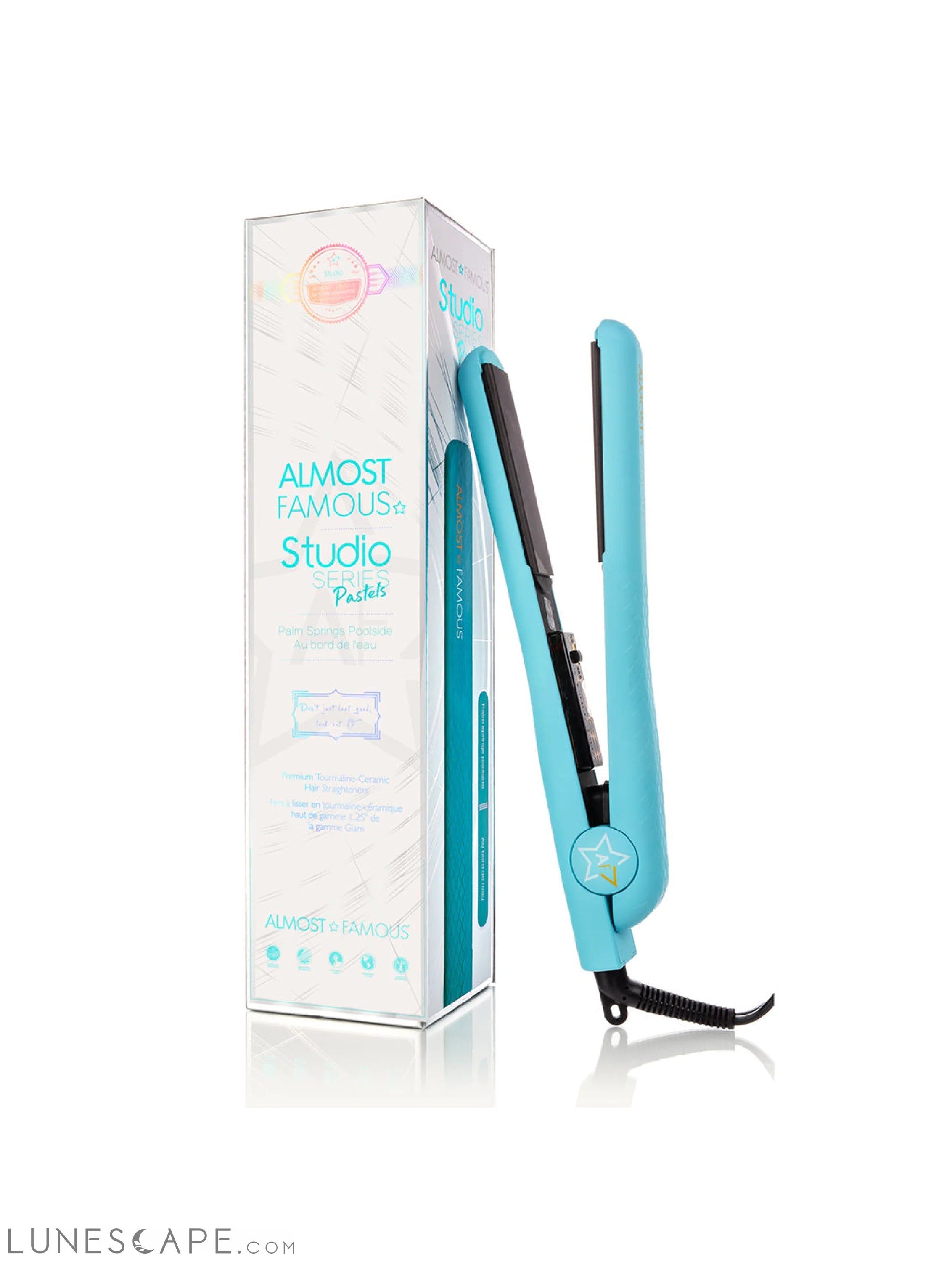 Almost Famous 1.25" Studio Series Flat Iron with Luxe Gemstone Plates LUNESCAPE