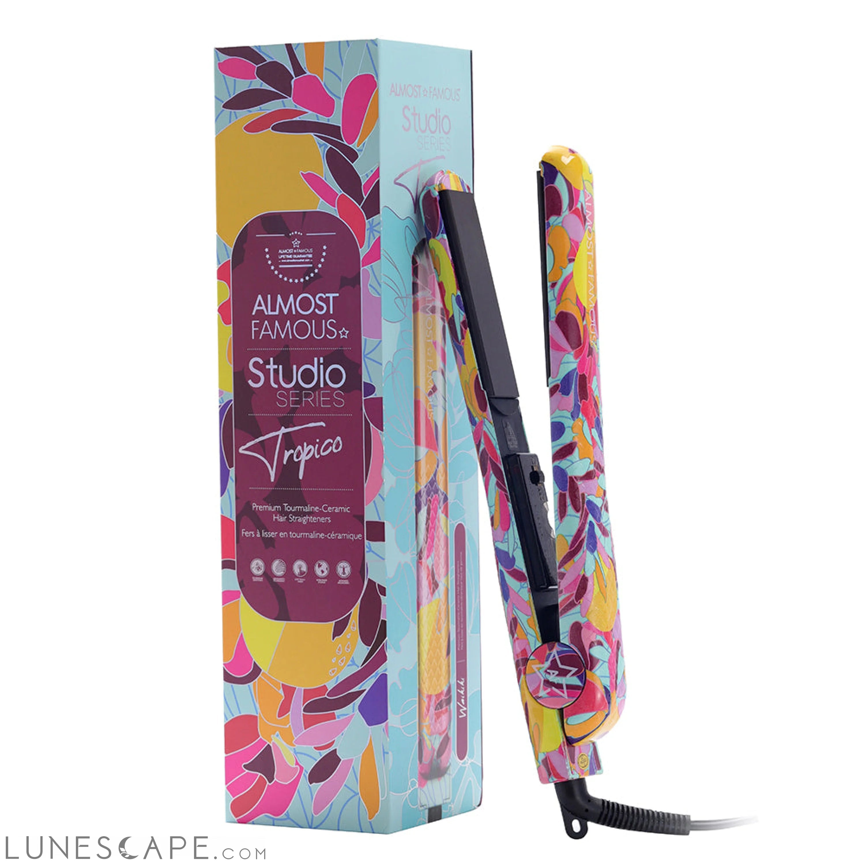 Almost Famous 1.25" Tropico Studio Flat Iron with Waterprint Design LUNESCAPE