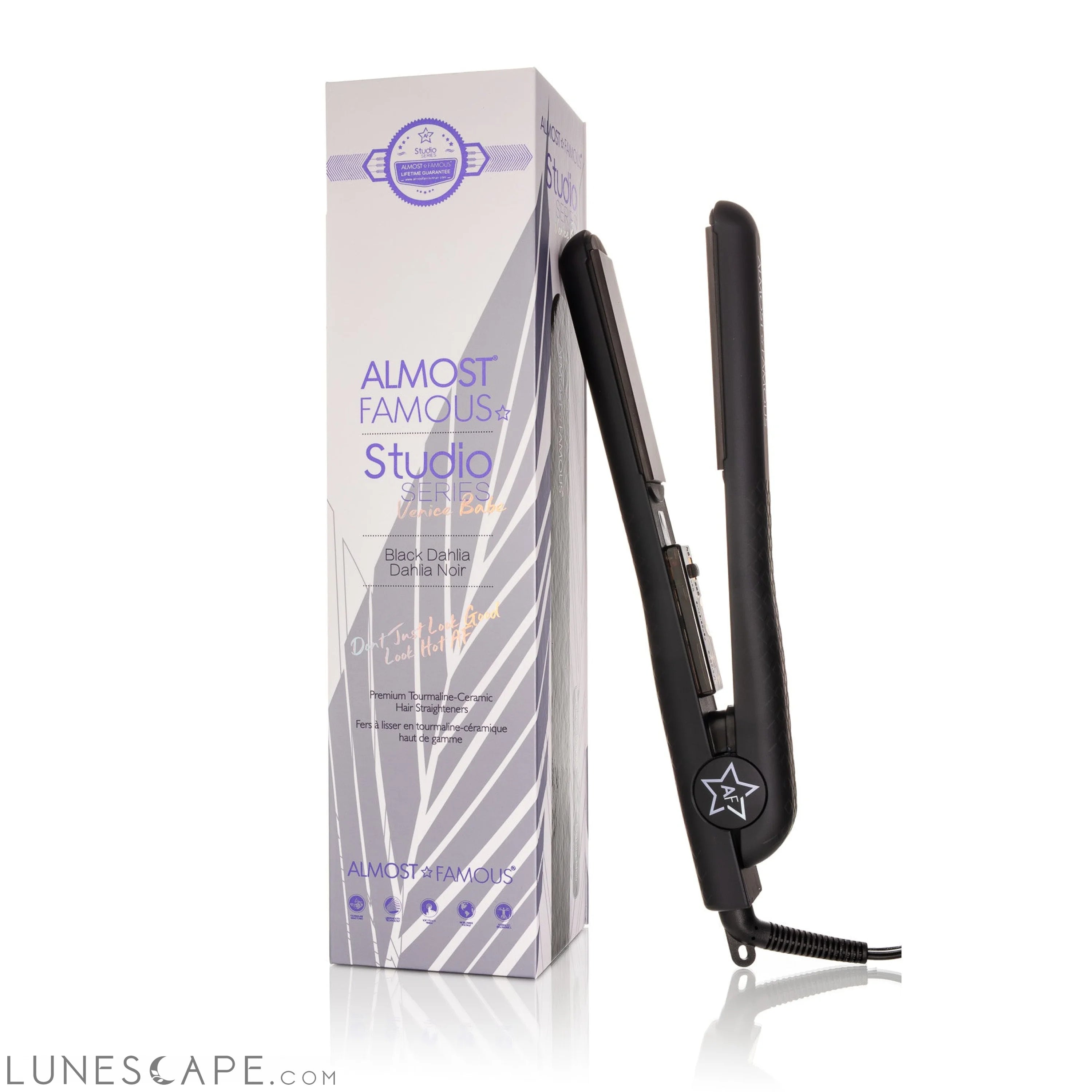 Almost Famous 1.25" Venice Babe Flat Iron with Luxe Gem Infused Plates LUNESCAPE