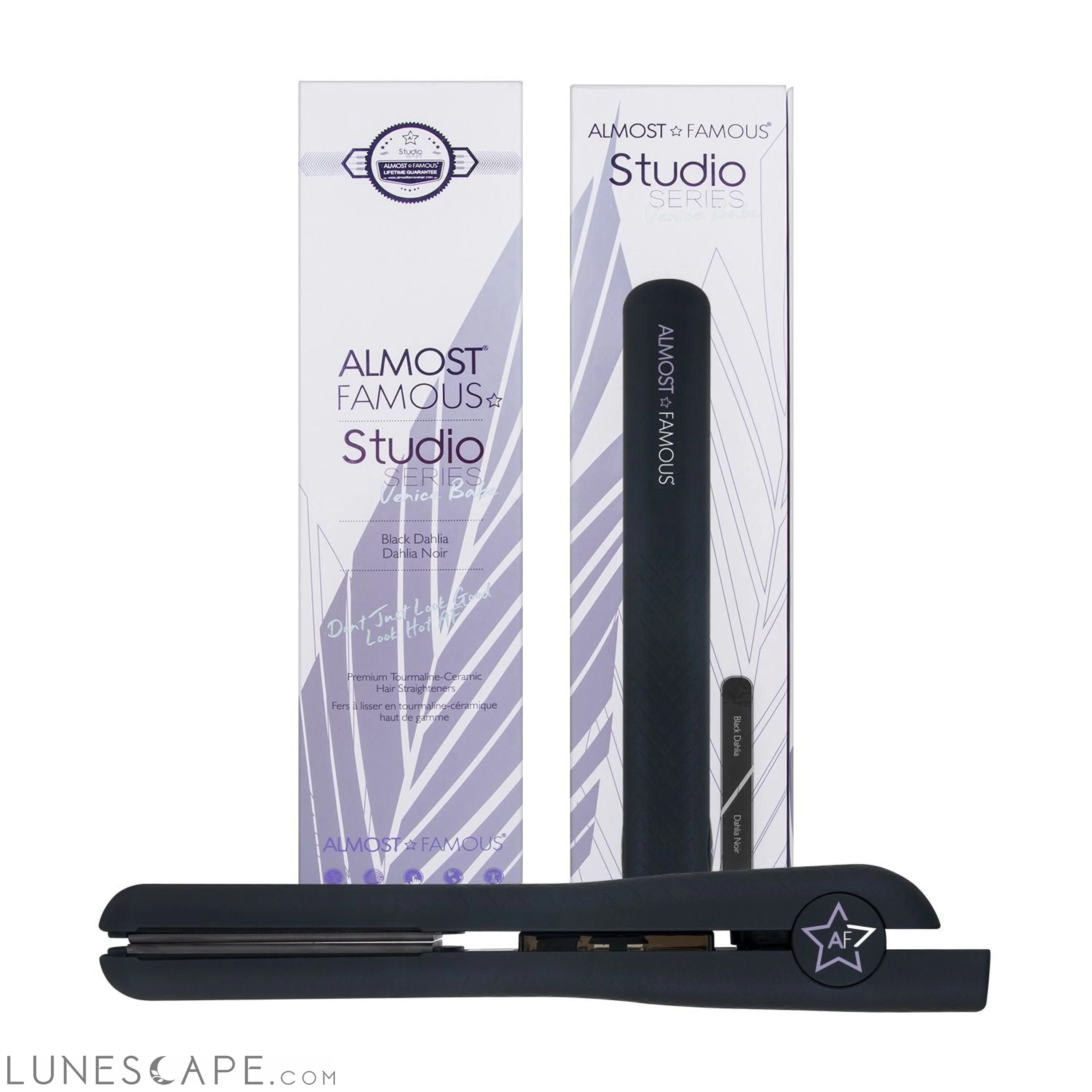 Almost Famous 1.25" Venice Babe Flat Iron with Luxe Gem Infused Plates LUNESCAPE
