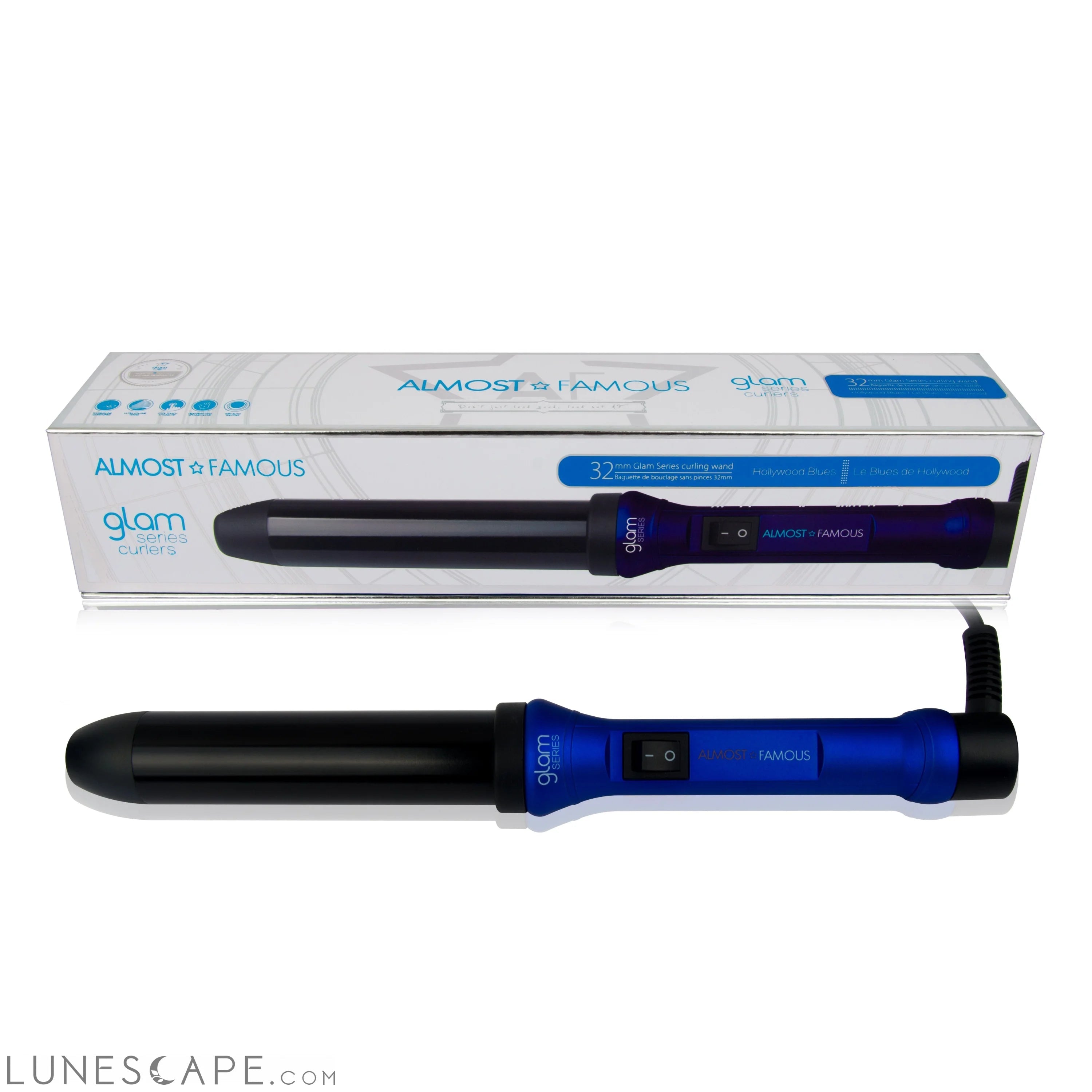 Almost Famous 32mm Glam Series Curling Wand with Gem Infused Barrel LUNESCAPE