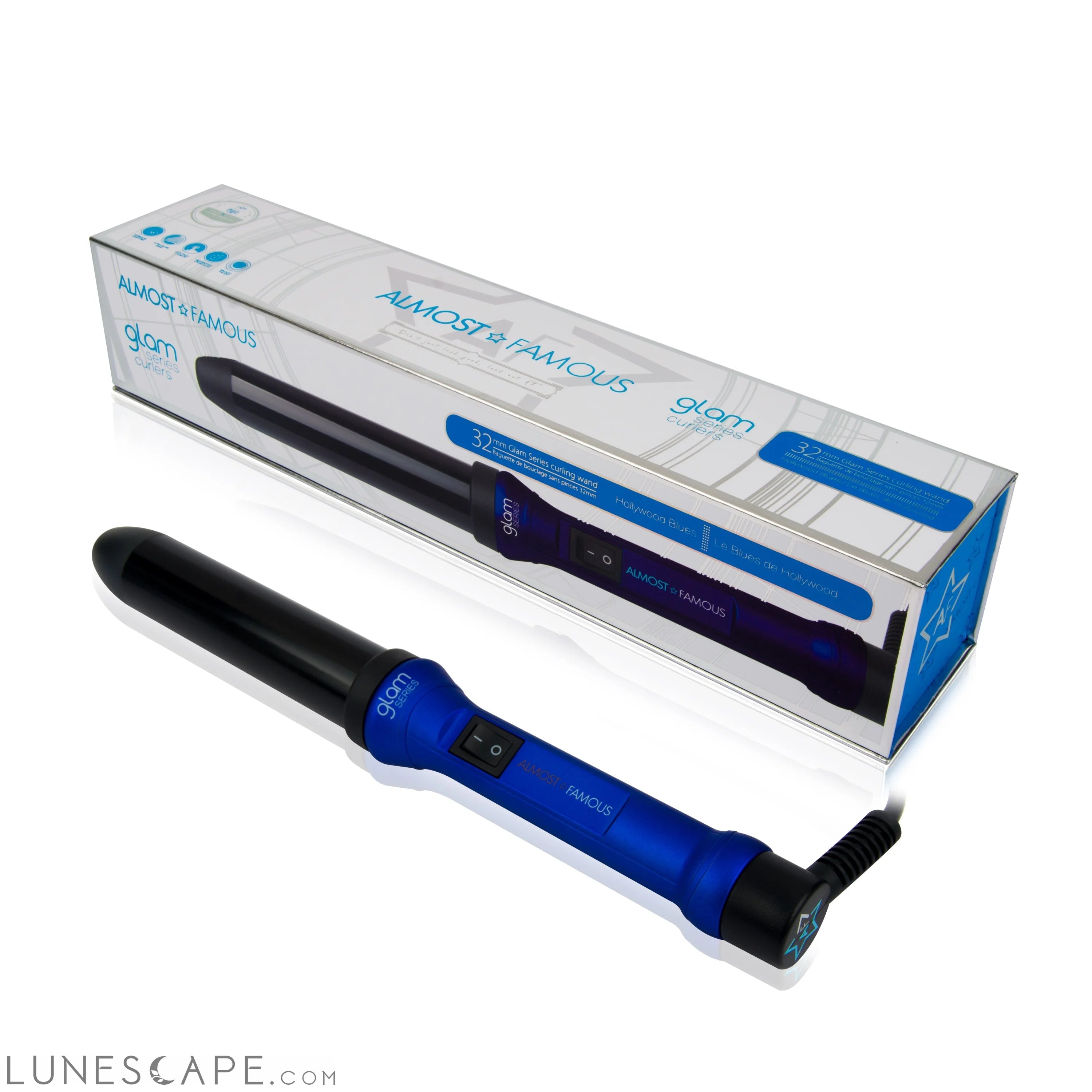 Almost Famous 32mm Glam Series Curling Wand with Gem Infused Barrel LUNESCAPE