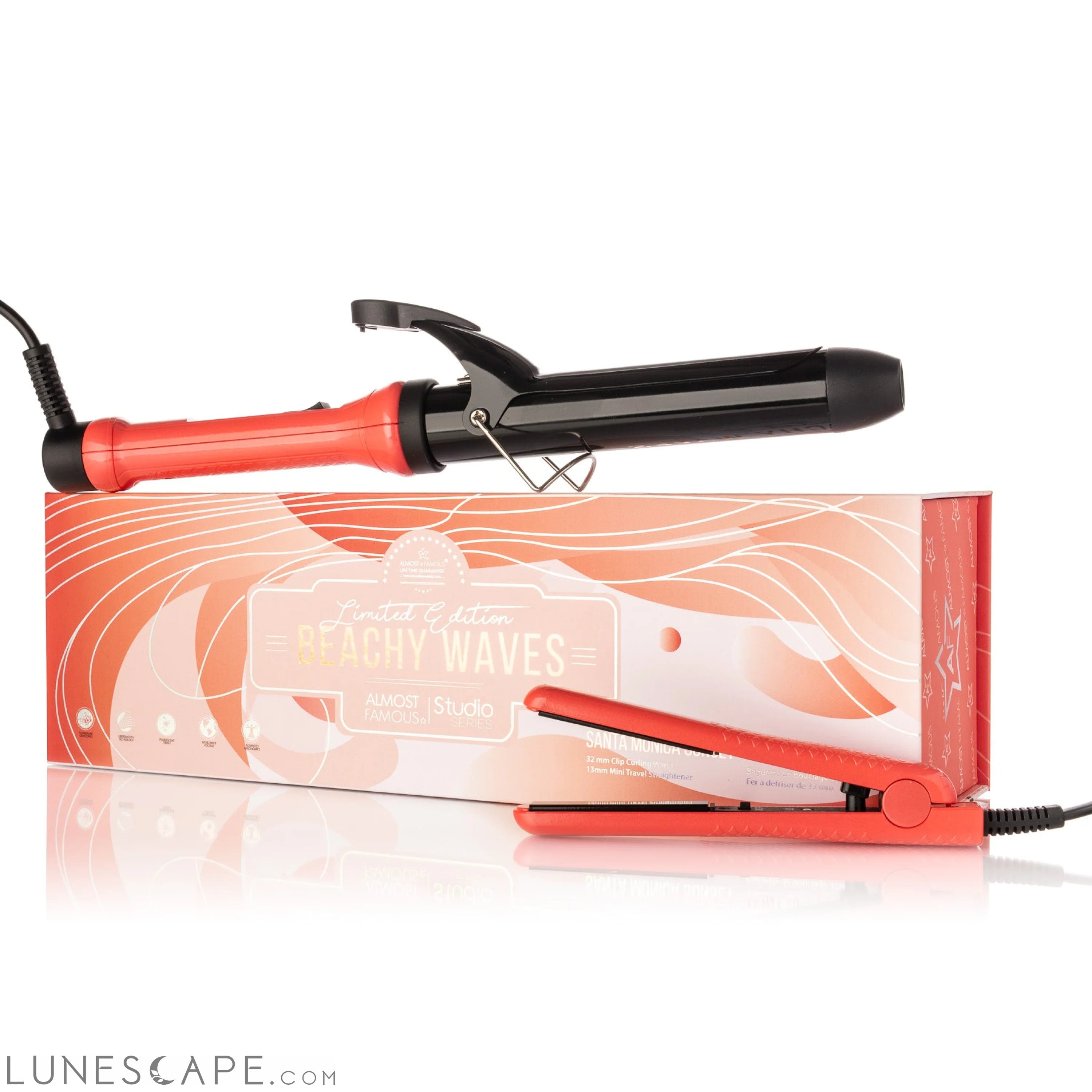 Almost Famous Beach Wave Babe Set with Curling Wand & Mini ToGo LUNESCAPE