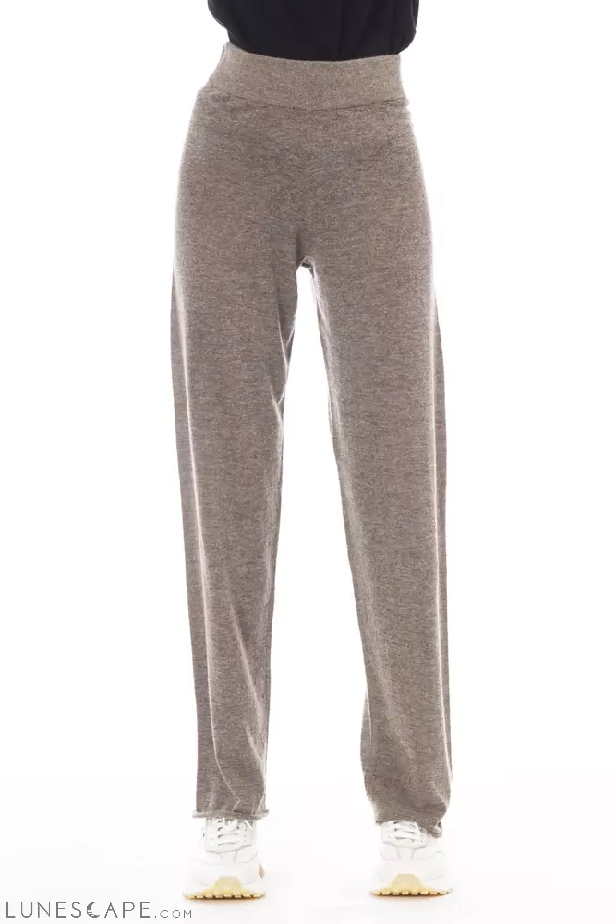 Alpha Studio Brown Wool Women Pants LUNESCAPE