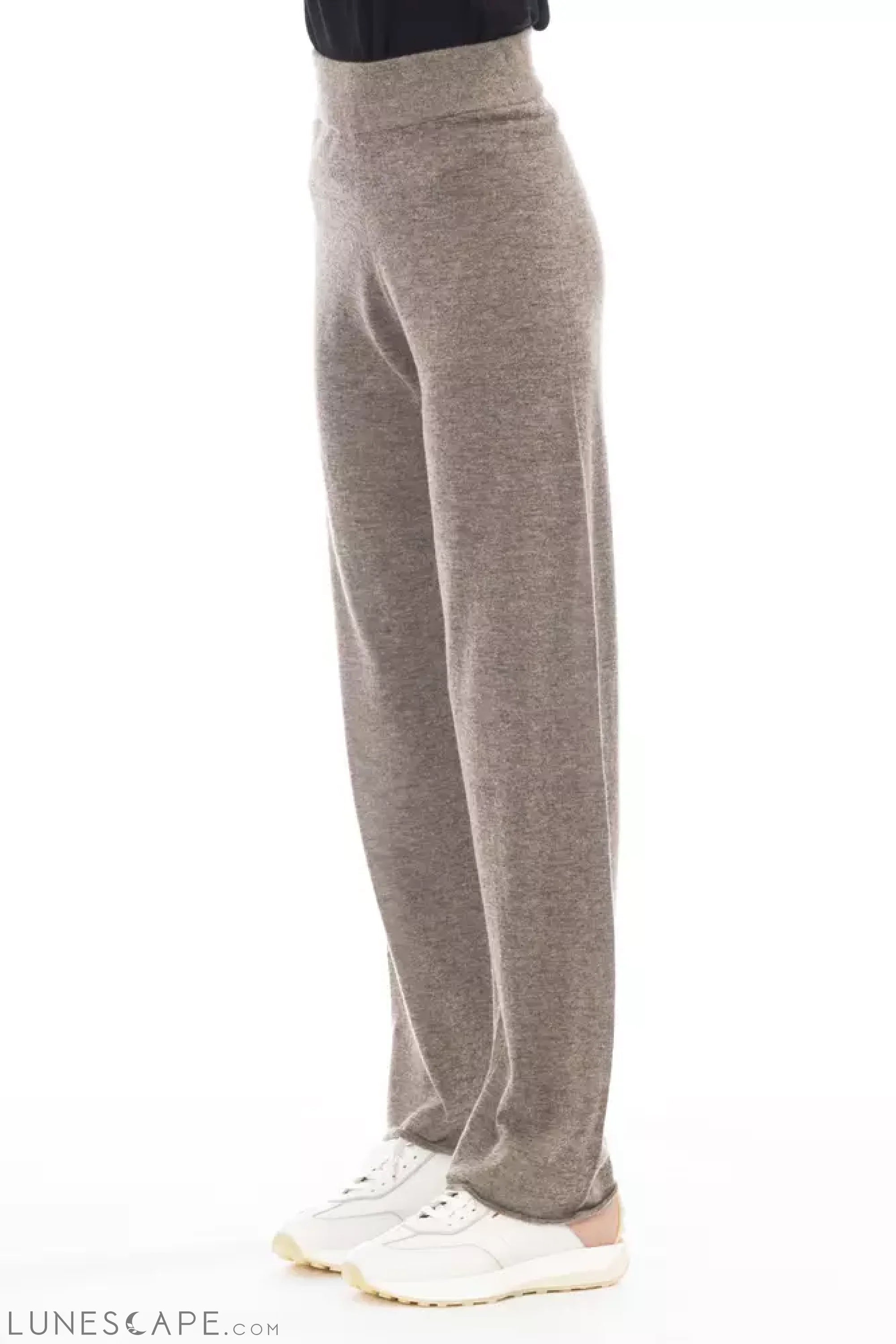 Alpha Studio Brown Wool Women Pants LUNESCAPE