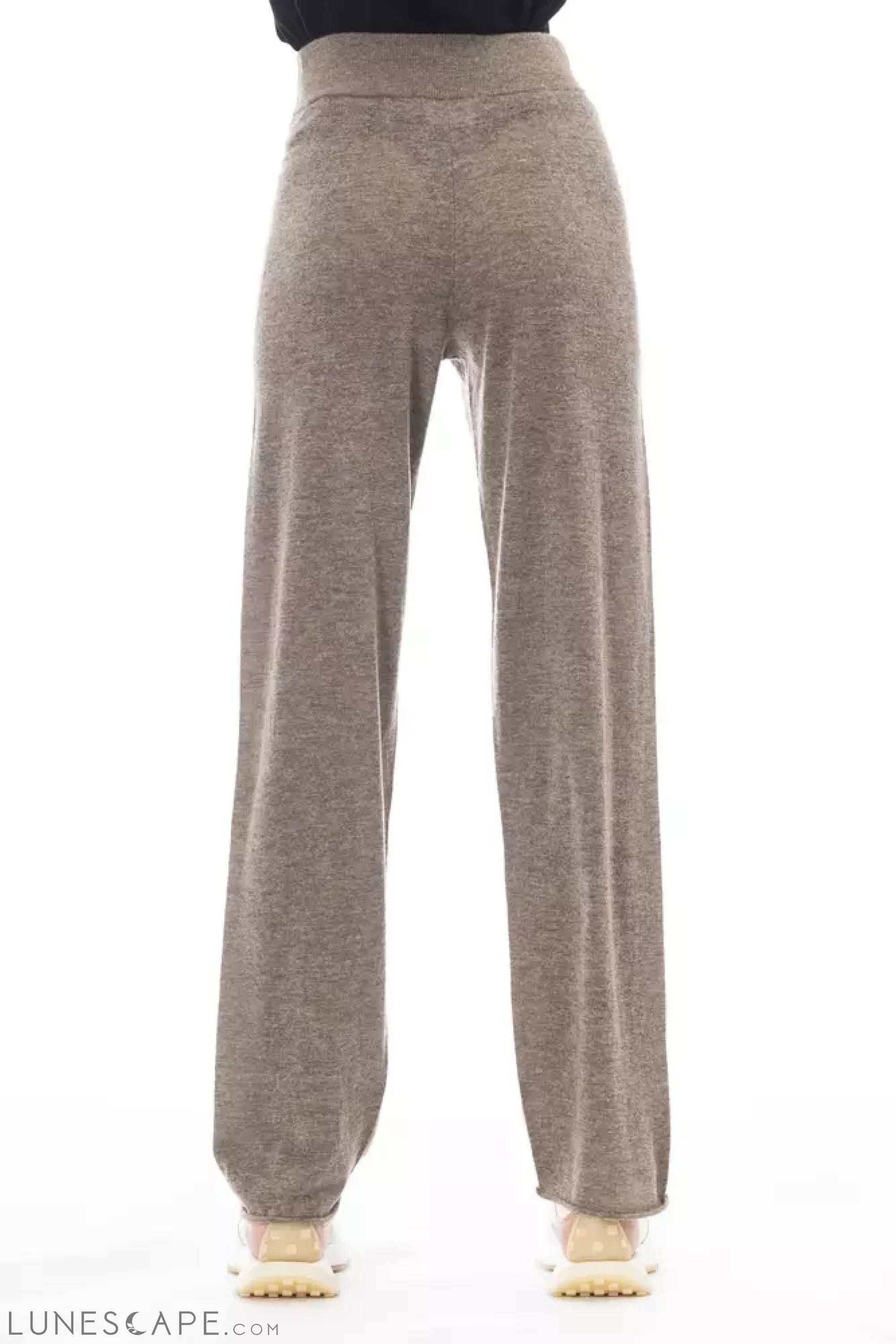 Alpha Studio Brown Wool Women Pants LUNESCAPE