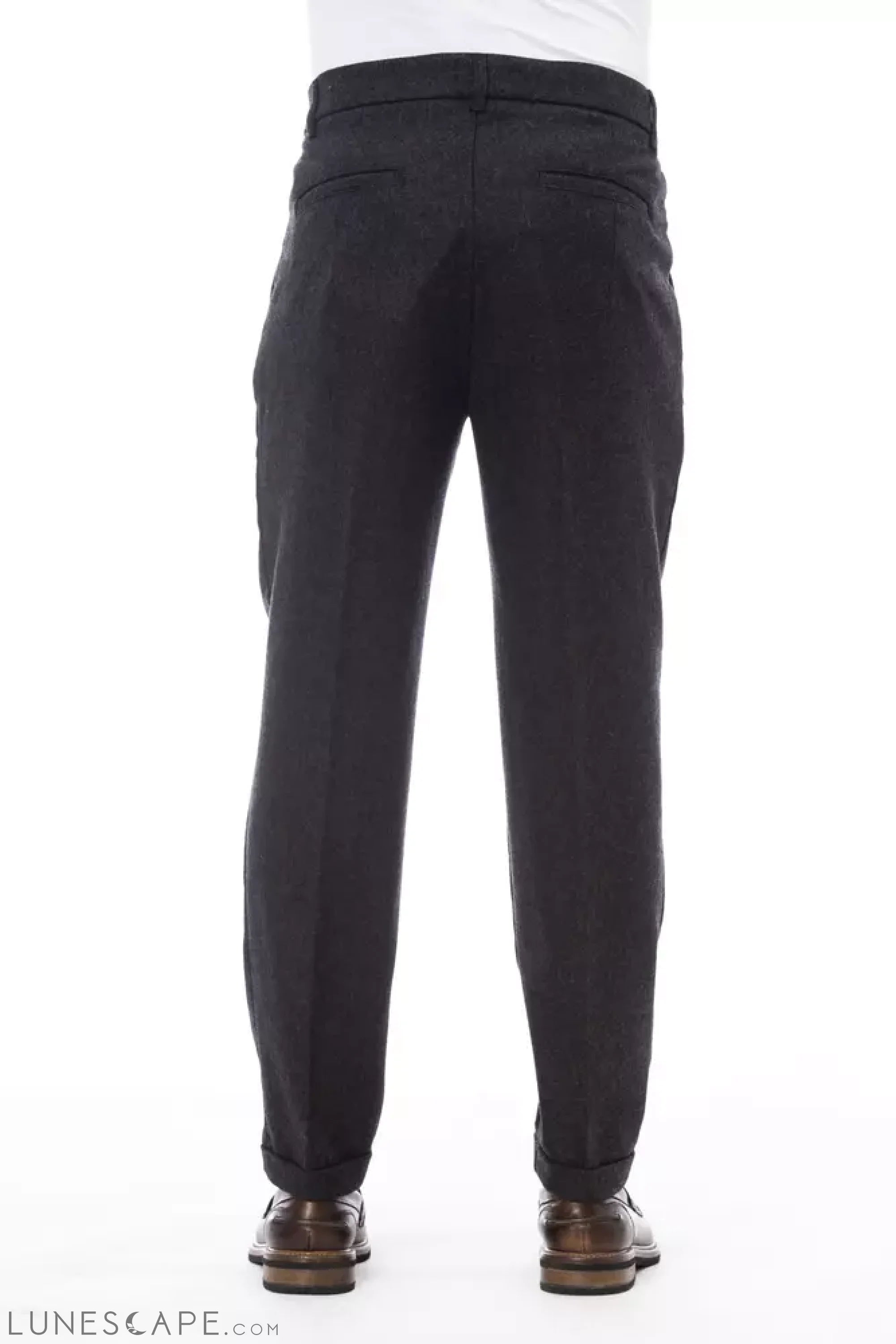 Alpha Studio Gray Wool Men Pant LUNESCAPE