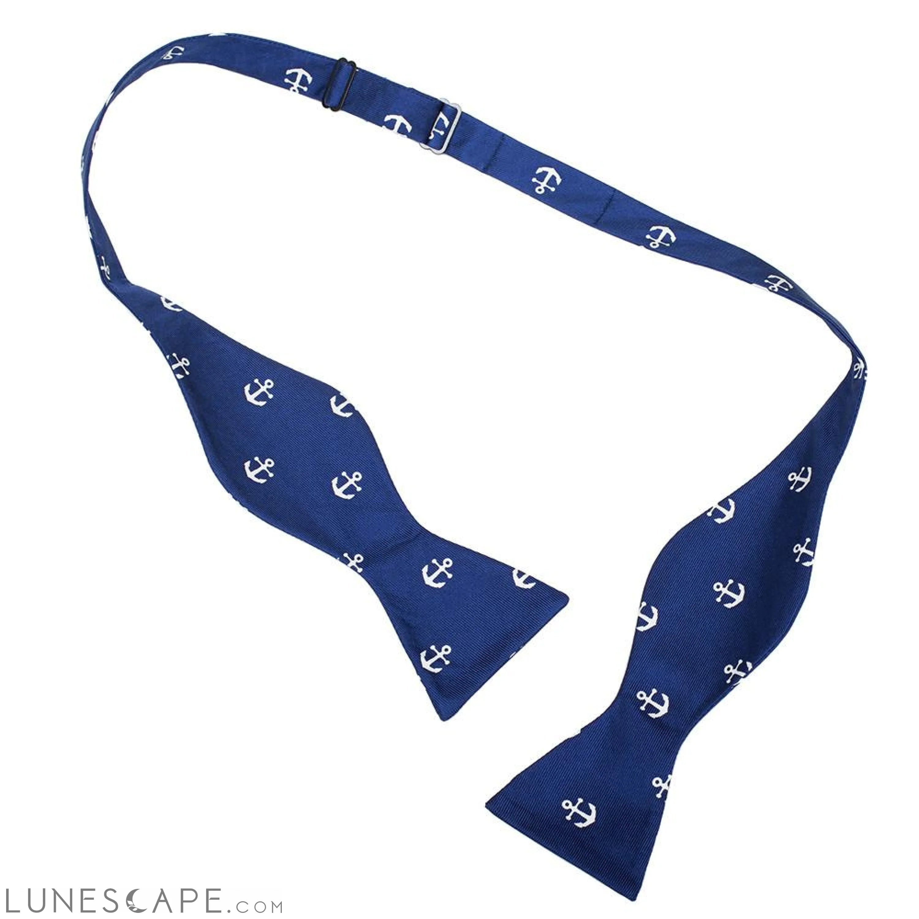 Anchor Bow Tie - Navy, Printed Silk LUNESCAPE