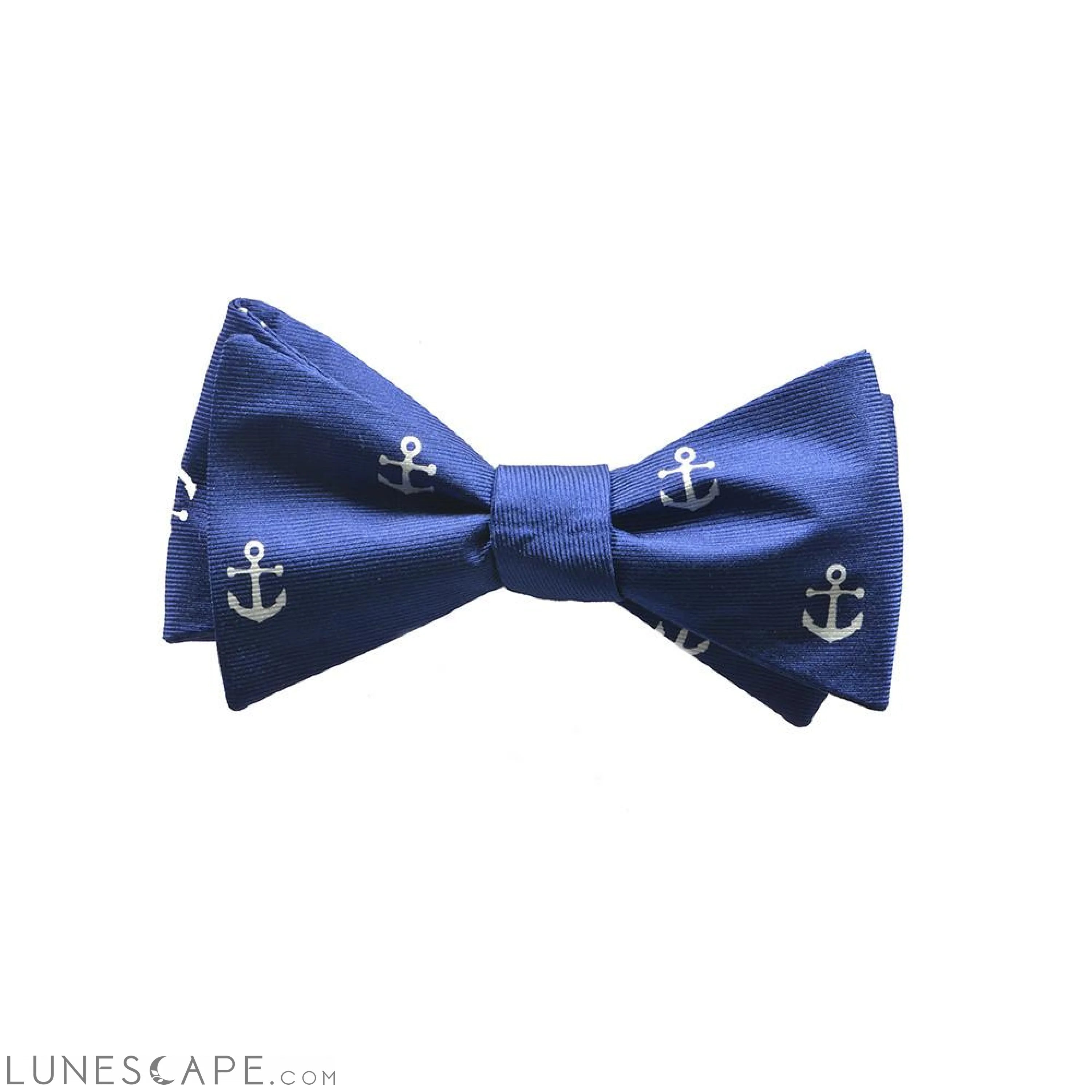 Anchor Bow Tie - Navy, Printed Silk LUNESCAPE