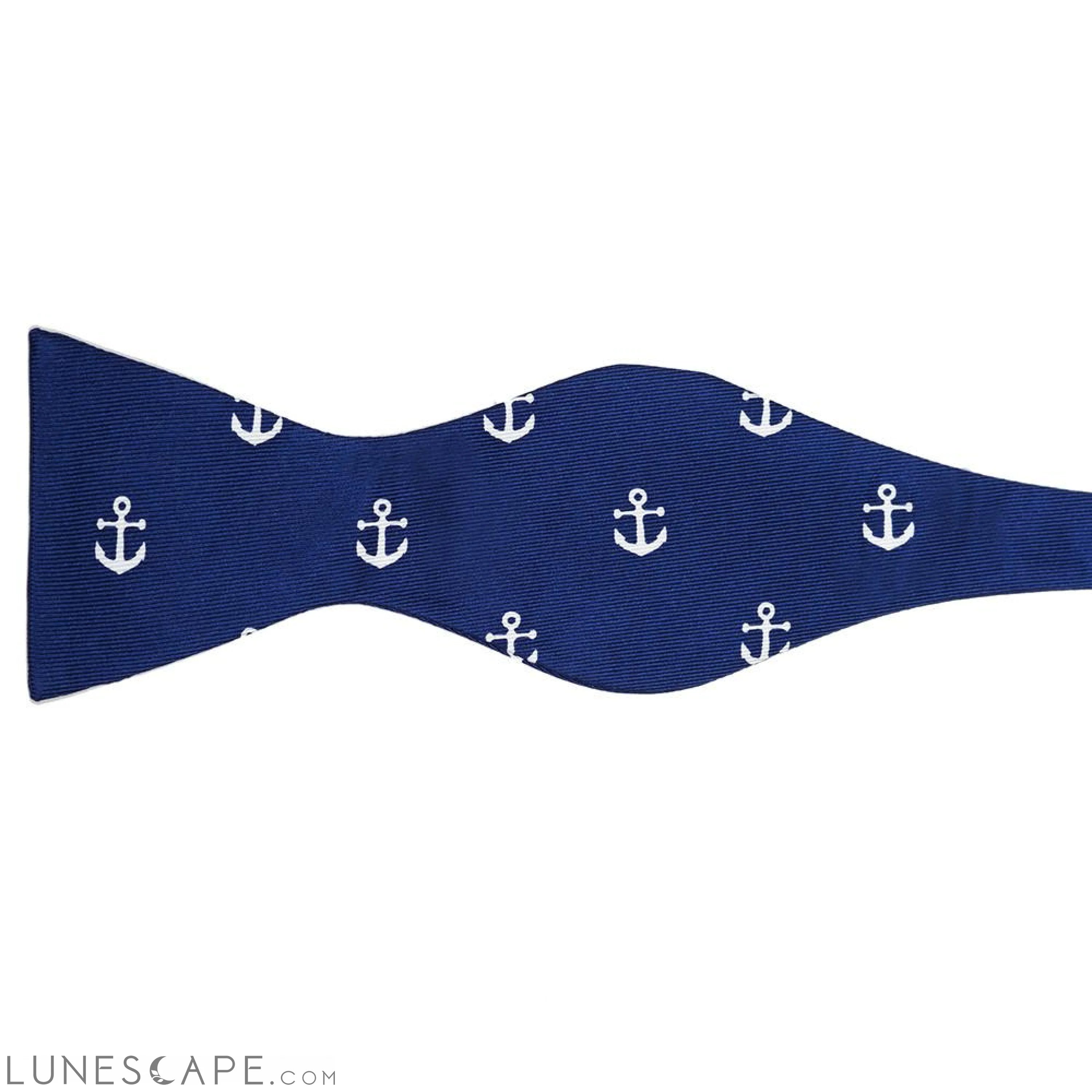 Anchor Bow Tie - Navy, Printed Silk LUNESCAPE