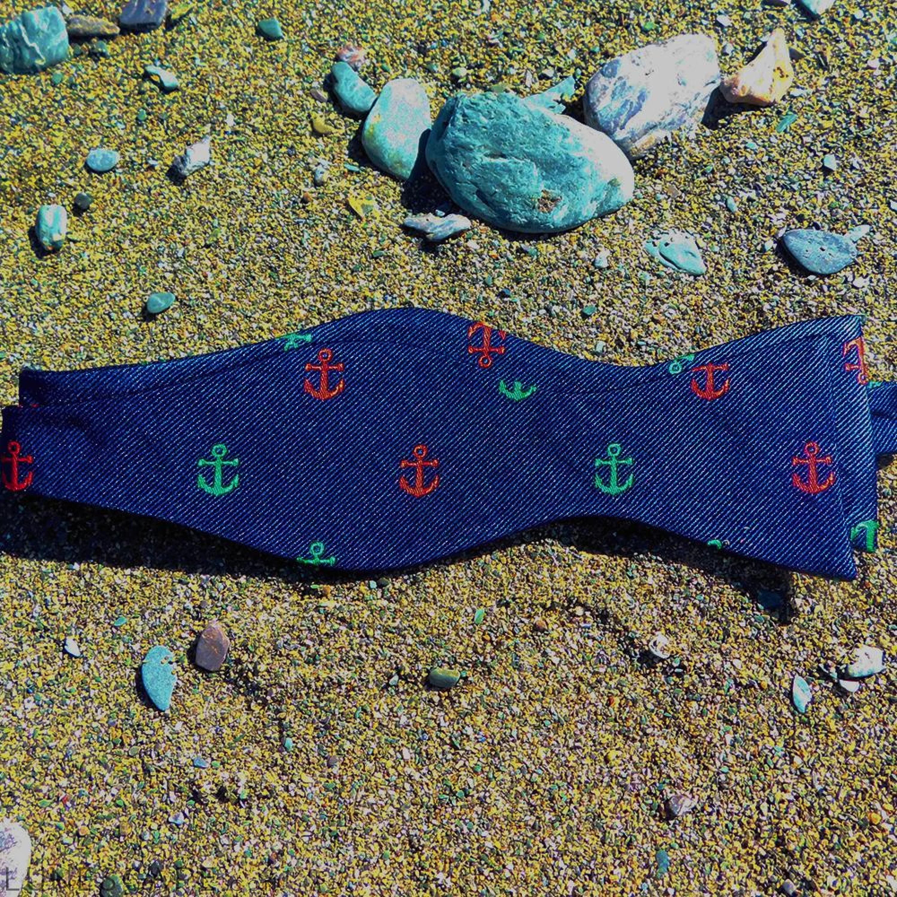 Anchor Bow Tie - Port & Starboard, Woven Silk LUNESCAPE