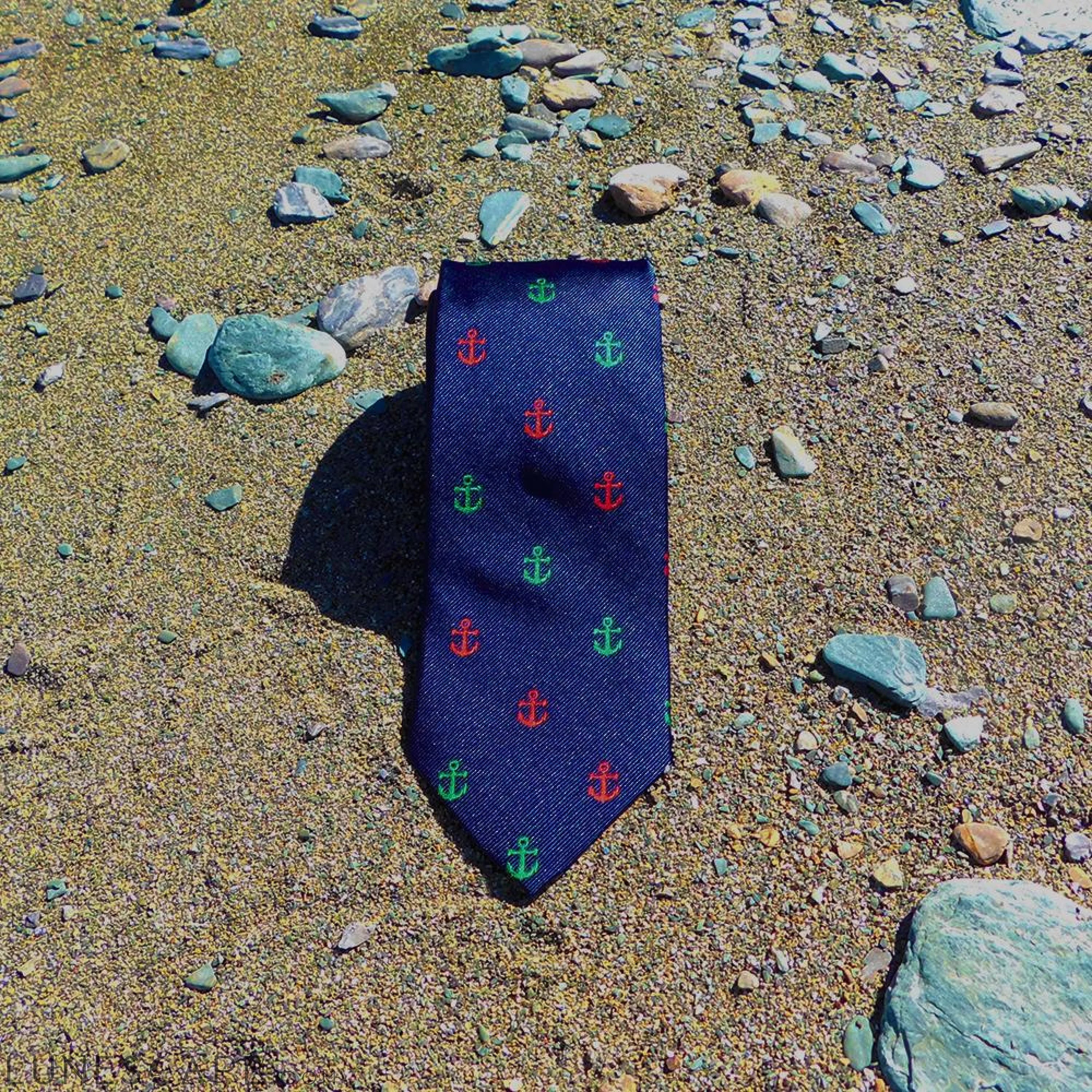 Anchor Necktie - Port & Starboard, Woven Silk LUNESCAPE