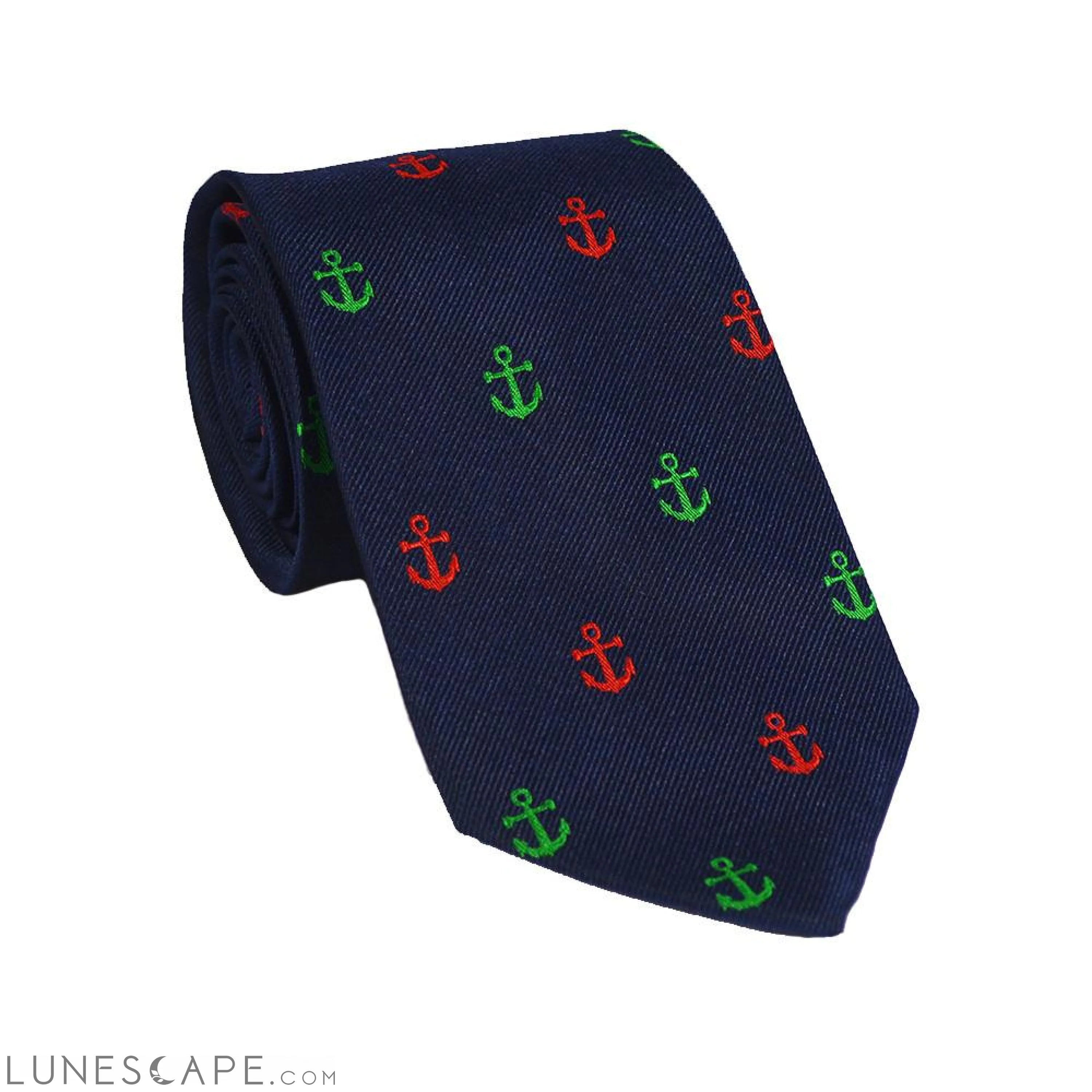 Anchor Necktie - Port & Starboard, Woven Silk LUNESCAPE
