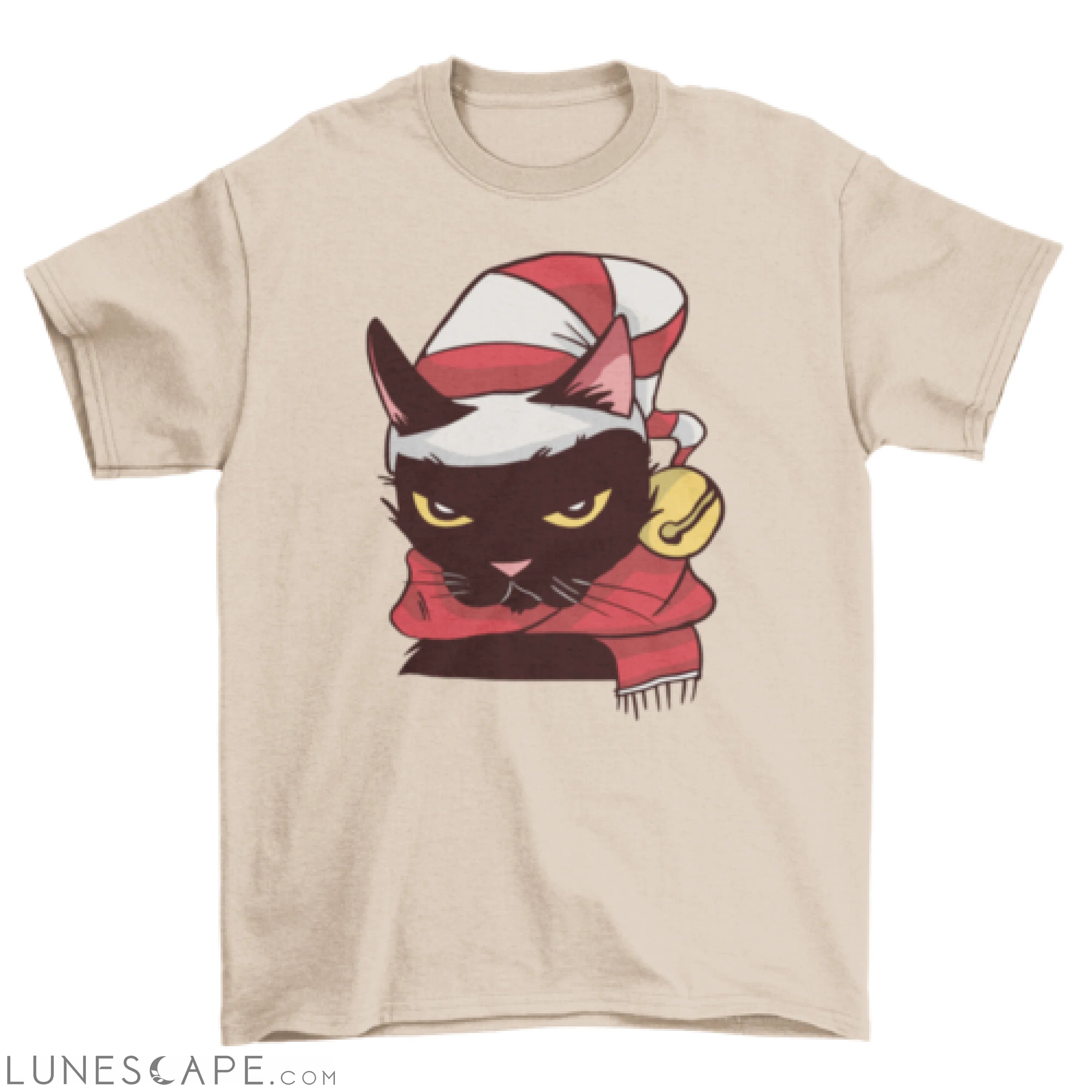 Angry cat Christmas t-shirt design LUNESCAPE