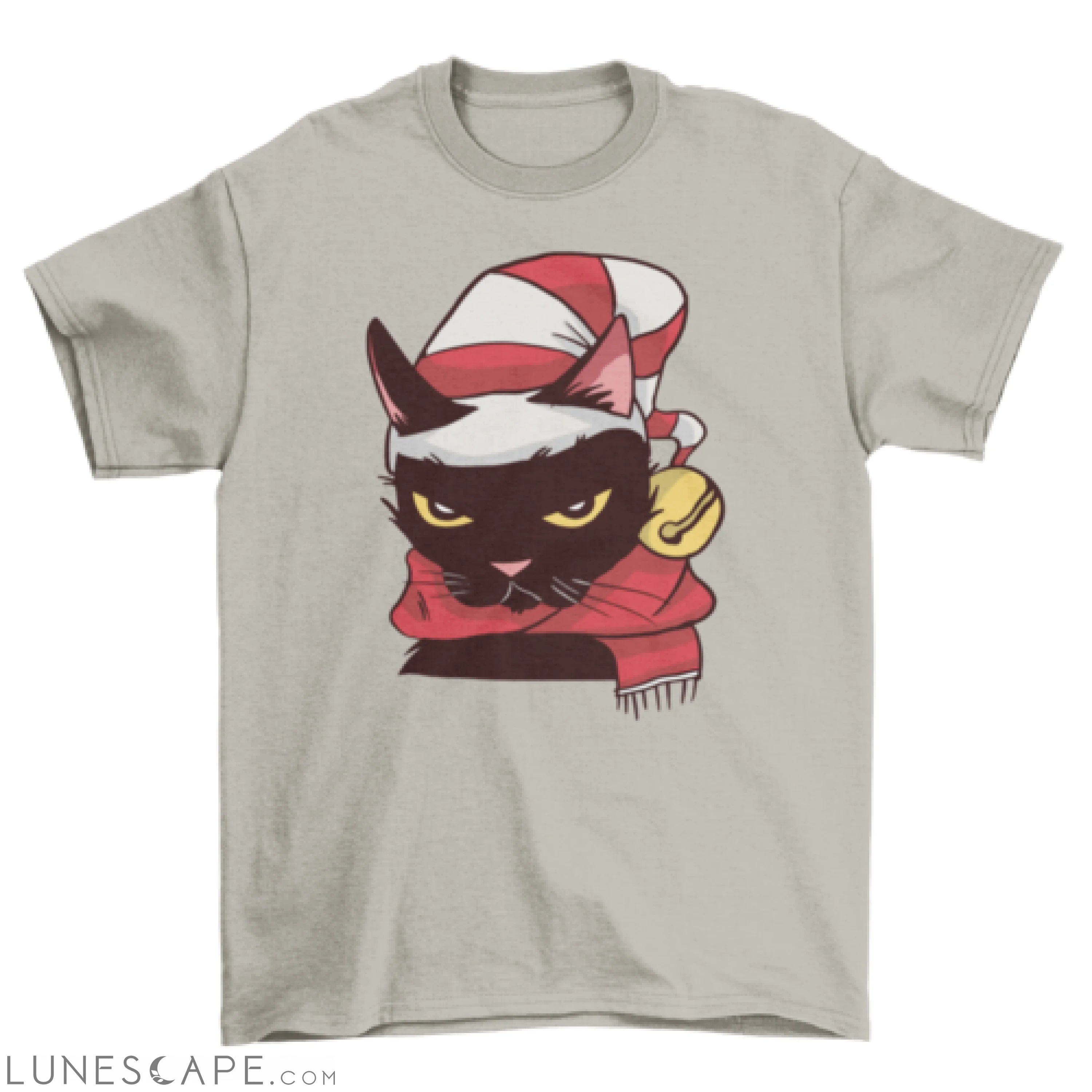Angry cat Christmas t-shirt design LUNESCAPE