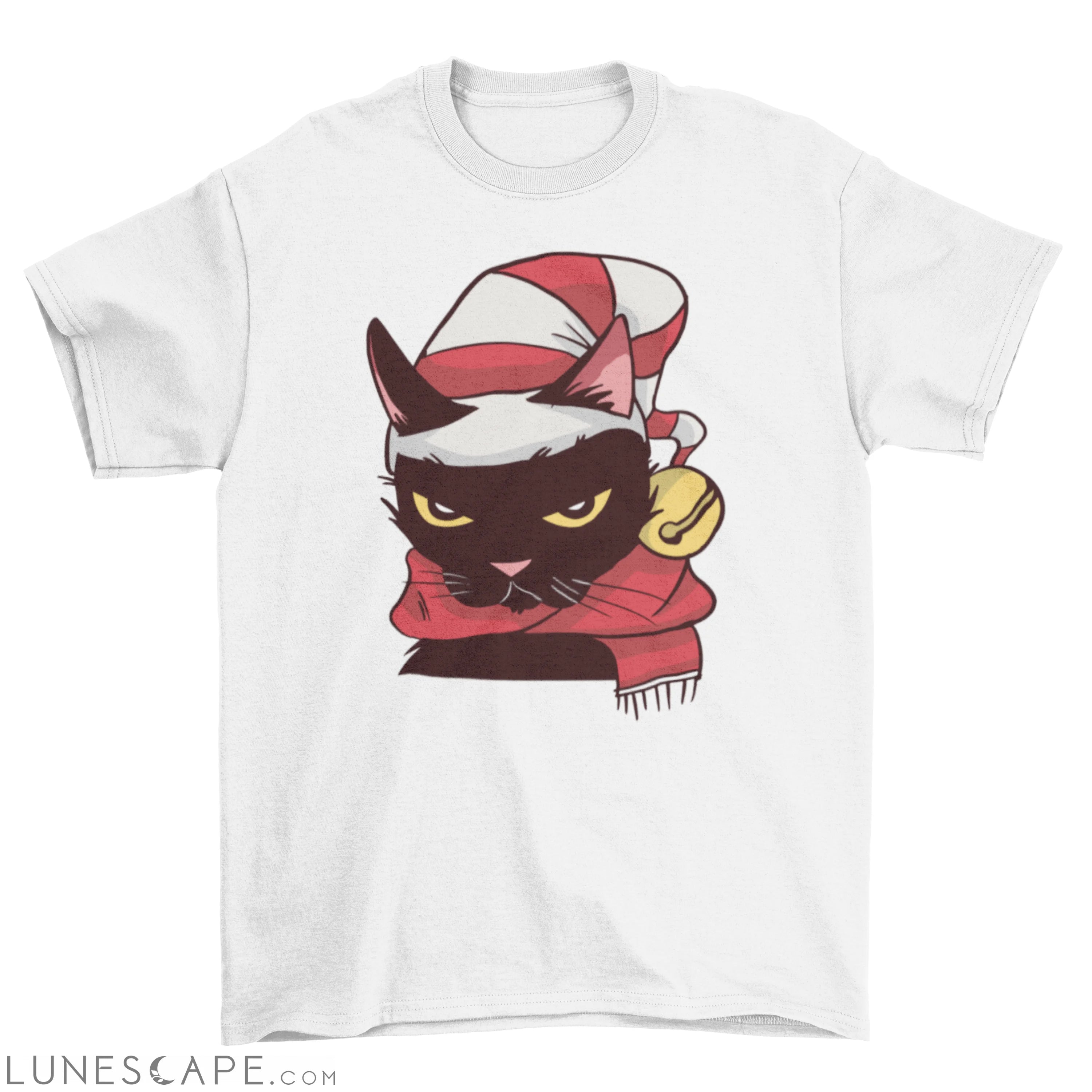 Angry cat Christmas t-shirt design LUNESCAPE