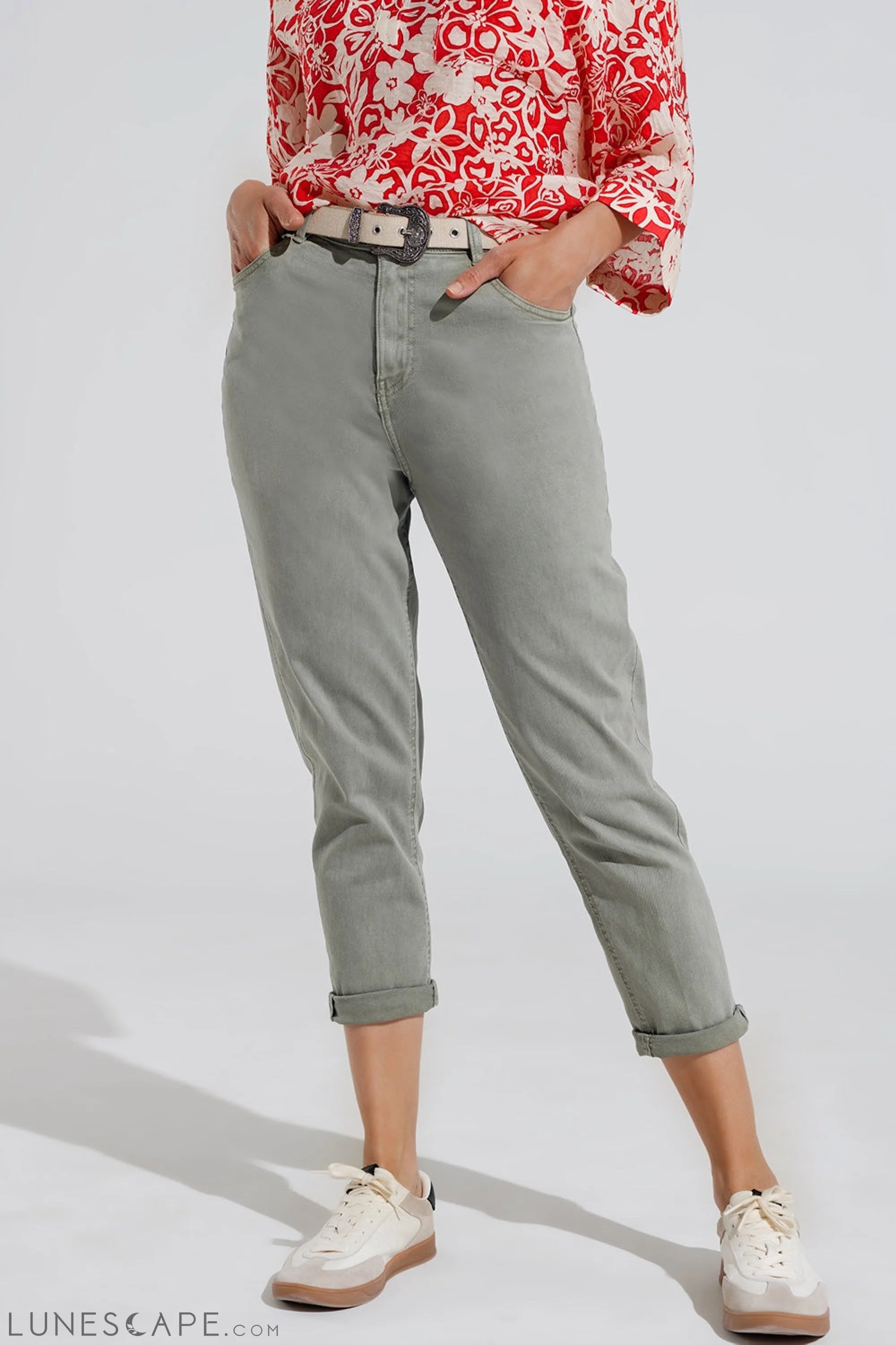 Ankle Skinny Basic Jeans in Kakhi LUNESCAPE