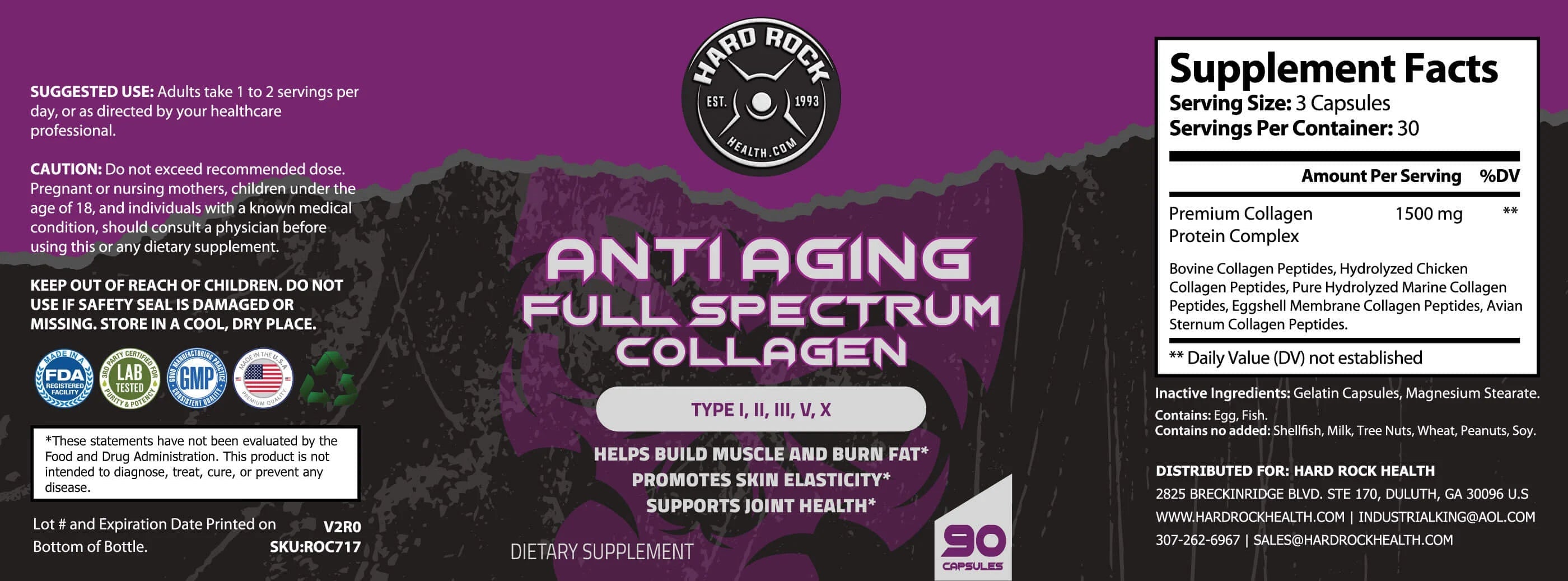 Anti-Aging Full Spectrum Collagen 90 Capsules LUNESCAPE