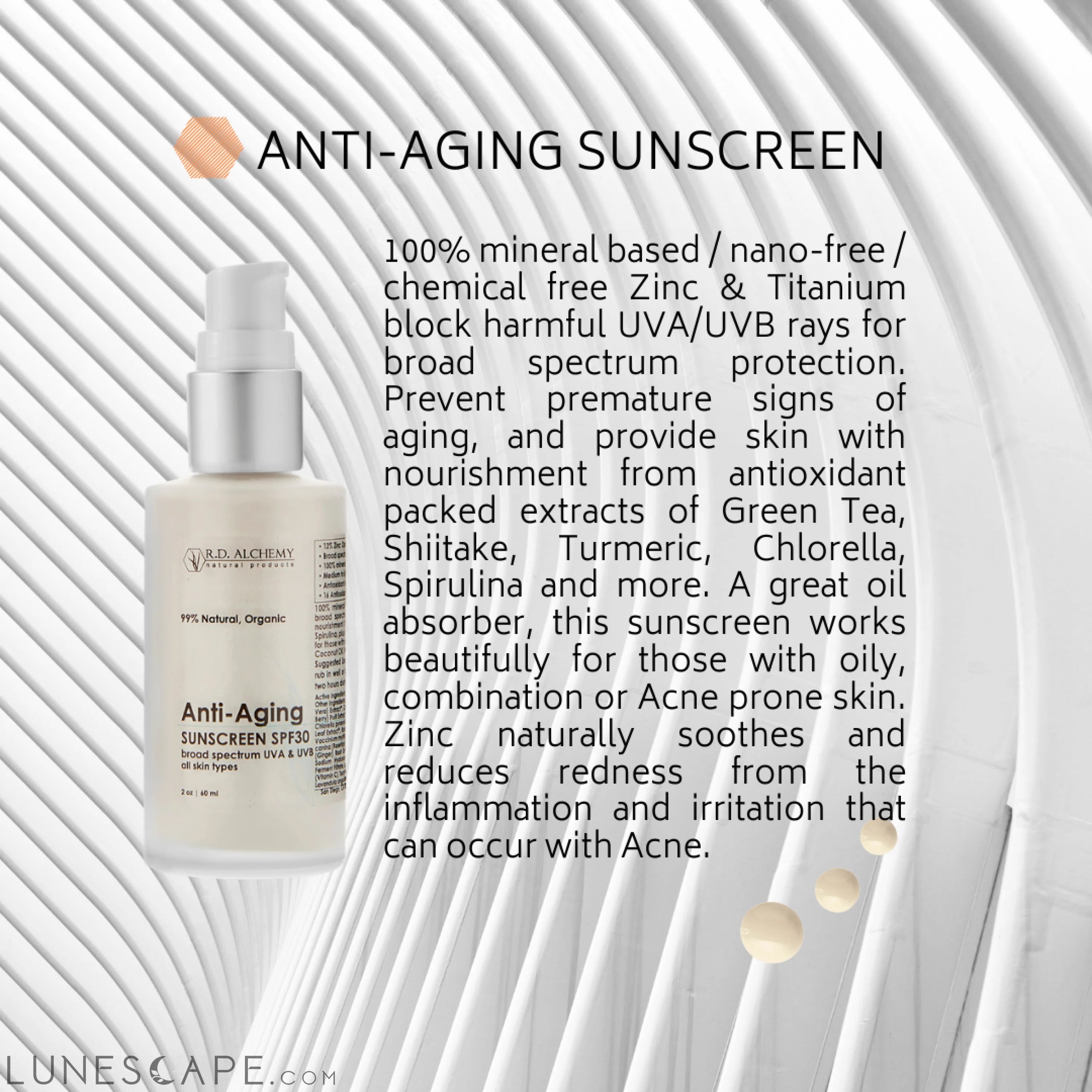 Anti-Aging Protecting Moisturizer SPF 30 Sunscreen LUNESCAPE
