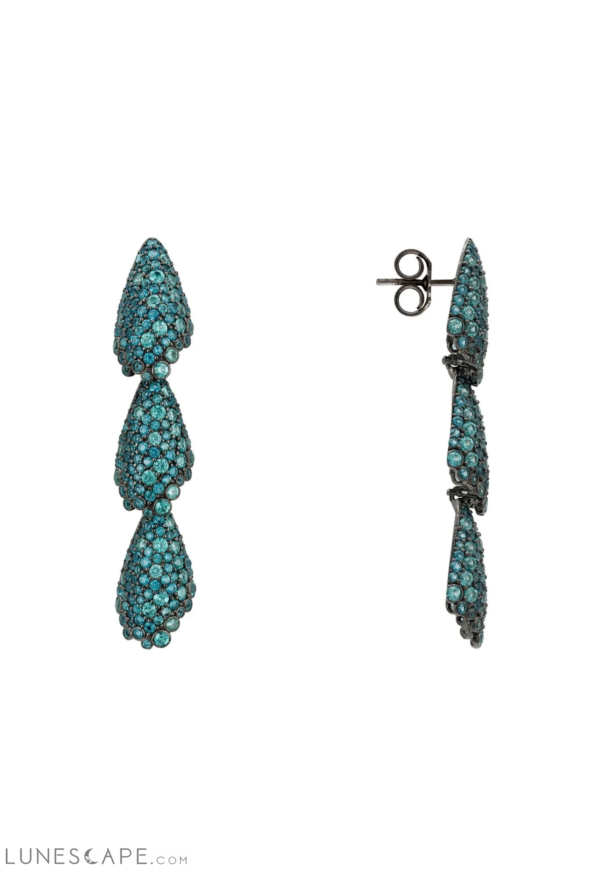 Arabelle Aqua Earrings Silver Oxidised LUNESCAPE