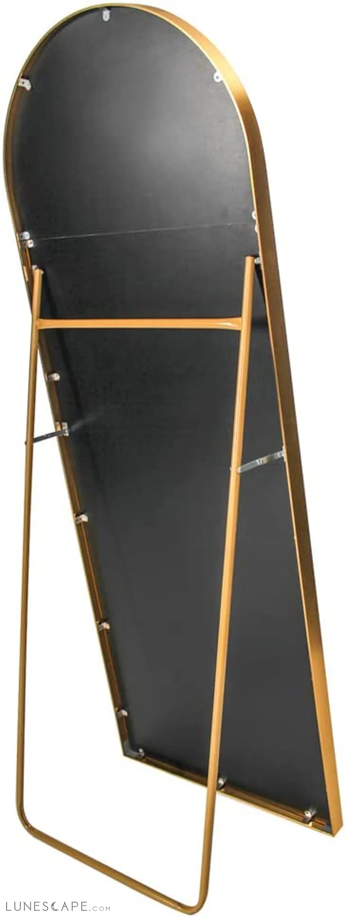 Arched Full Length Mirror, Gold Aluminum Frame LUNESCAPE