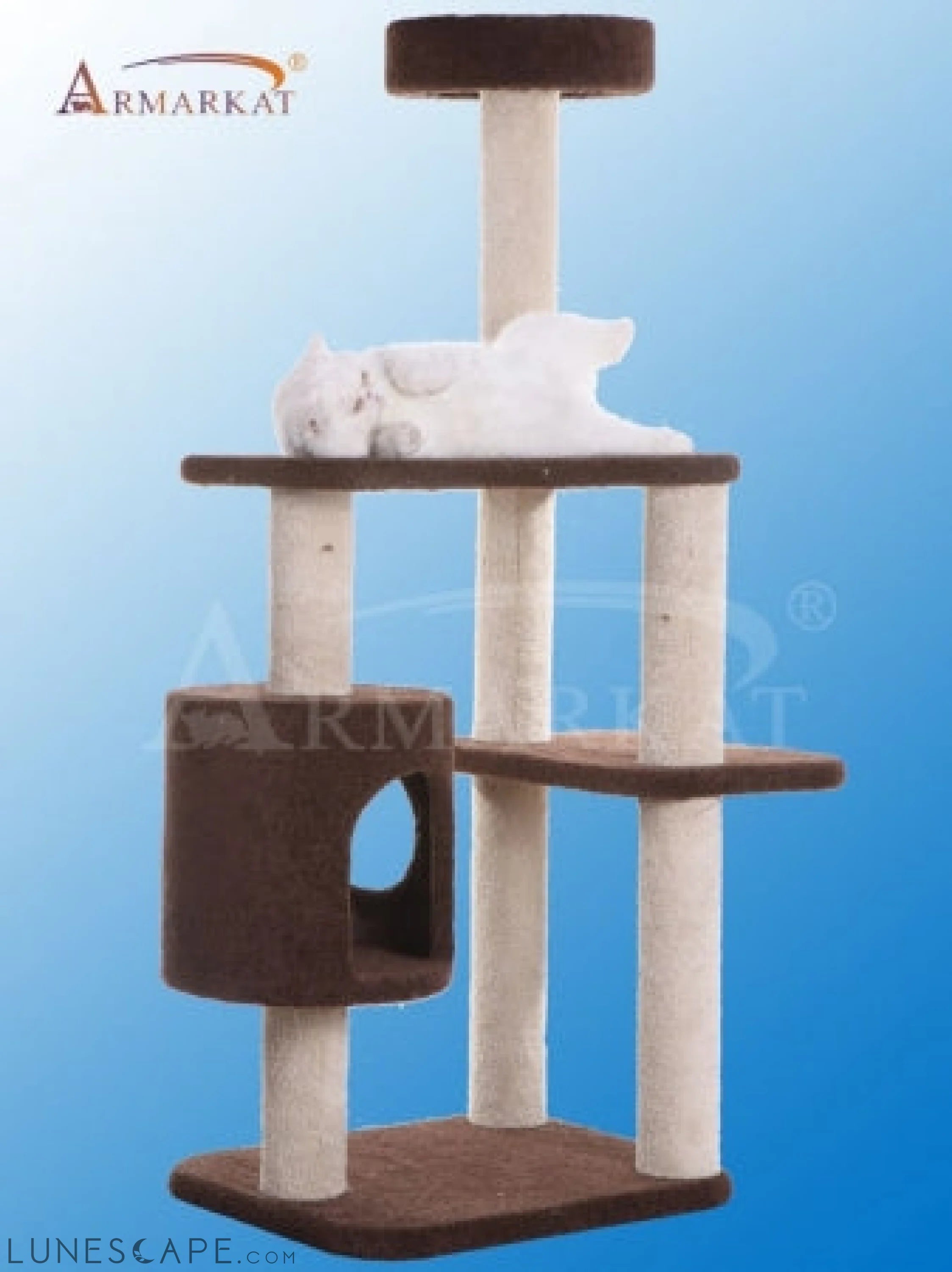 Armarkat 3-Level Carpeted Real Wood Cat Tree Condo F5502 Kitten Play LUNESCAPE
