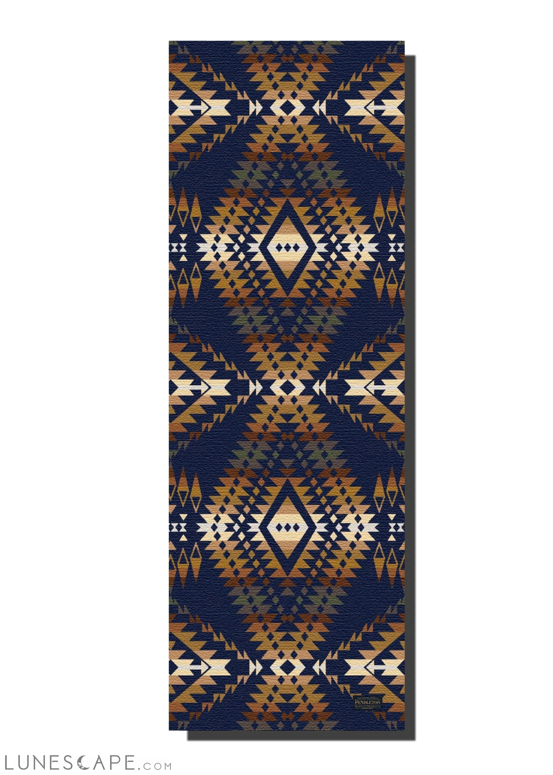 Ascend Yoga Mat Pendleton Mission Trail Navy Mat LUNESCAPE