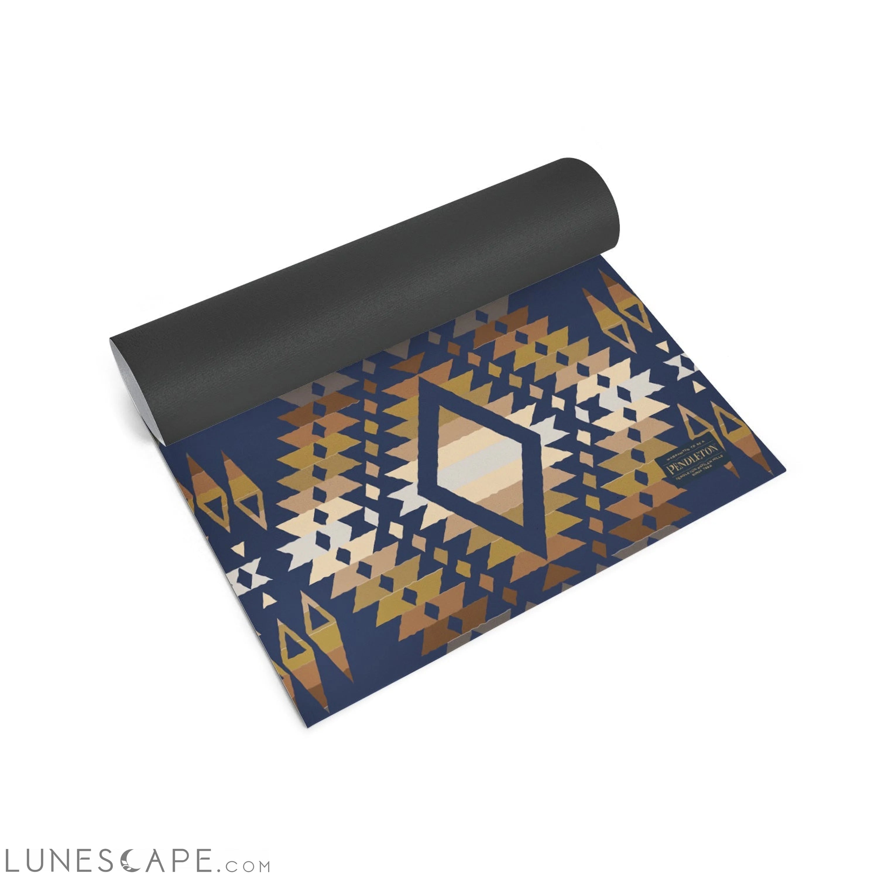 Ascend Yoga Mat Pendleton Mission Trail Navy Mat LUNESCAPE
