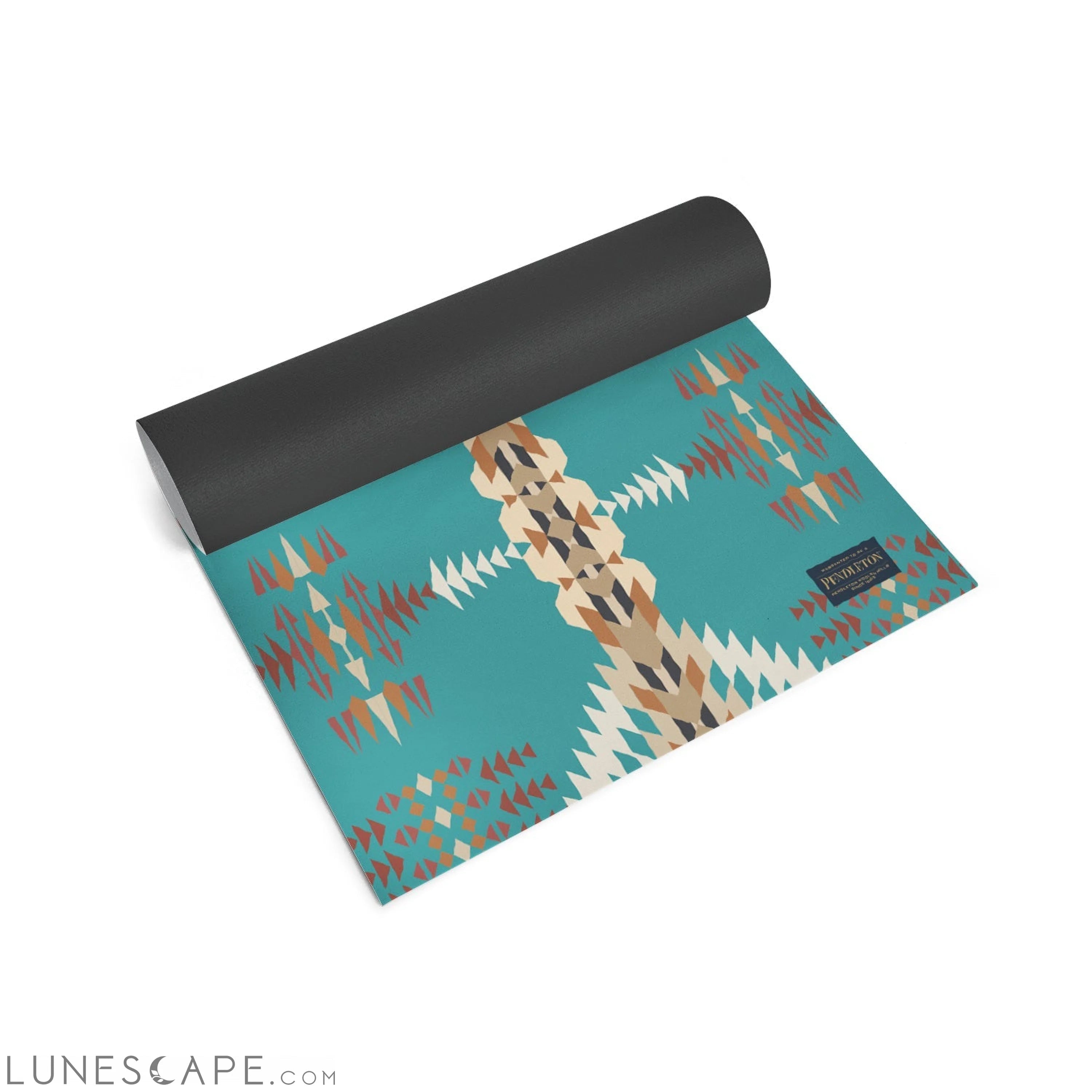 Ascend Yoga Mat Pendleton Rancho Arroyo Turquoise Mat LUNESCAPE