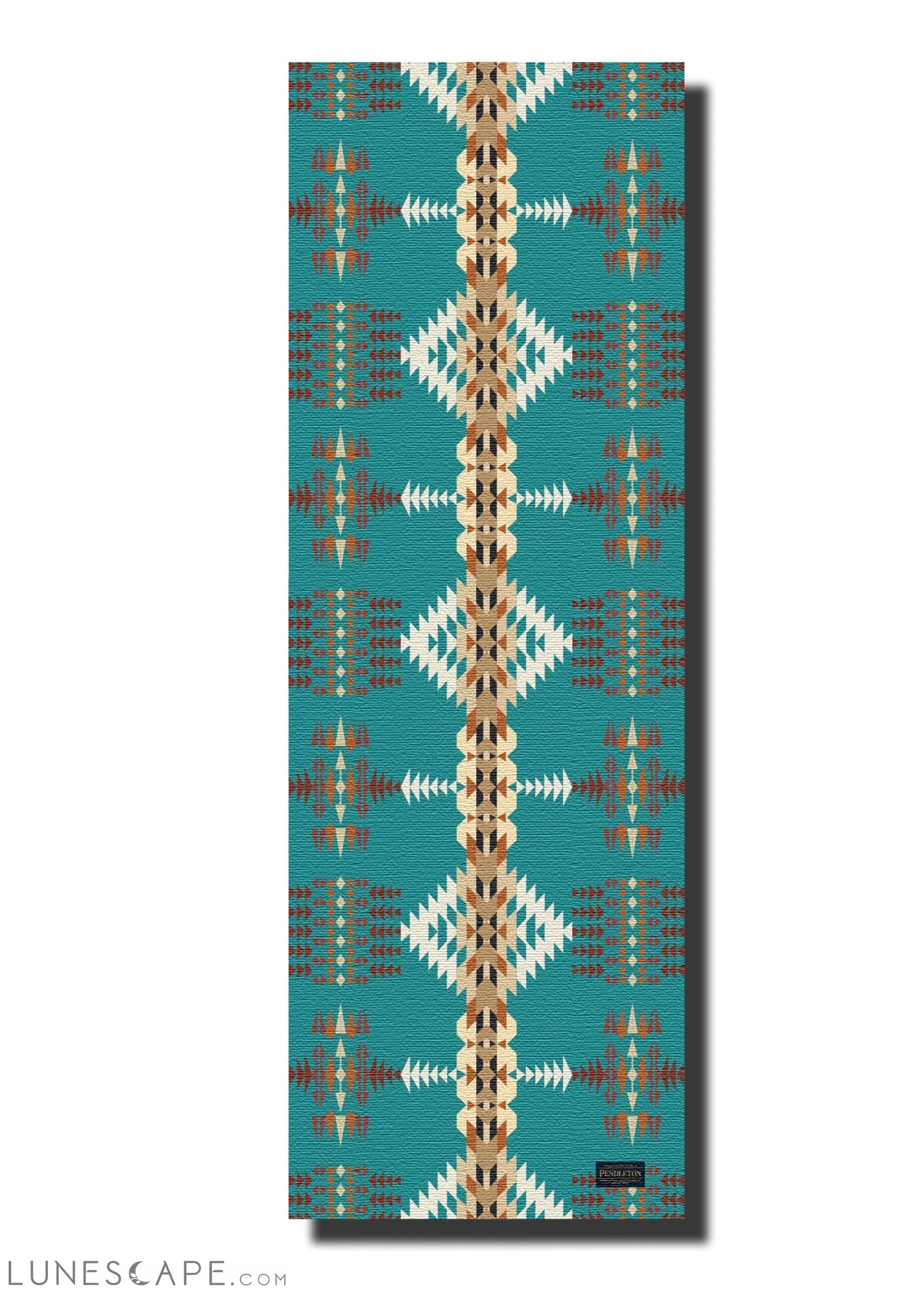 Ascend Yoga Mat Pendleton Rancho Arroyo Turquoise Mat LUNESCAPE
