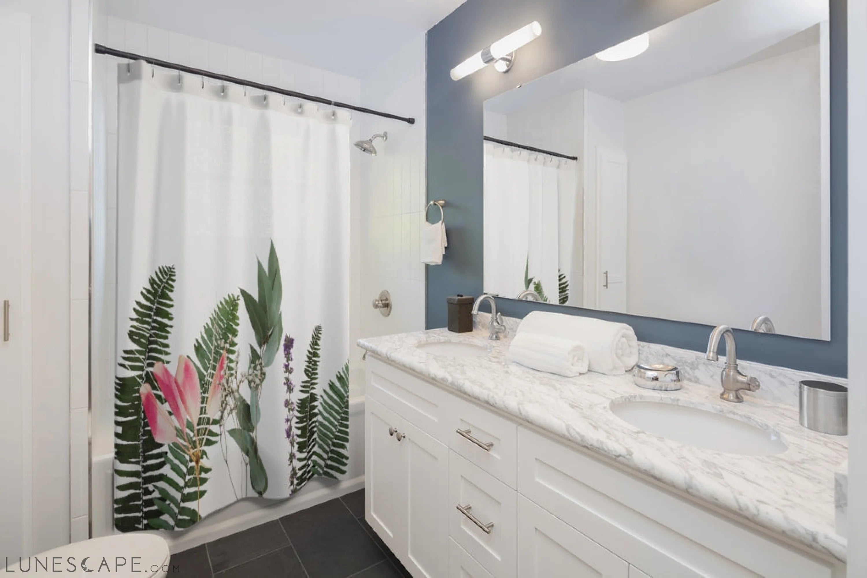 Assorted Floral Shower Curtains LUNESCAPE