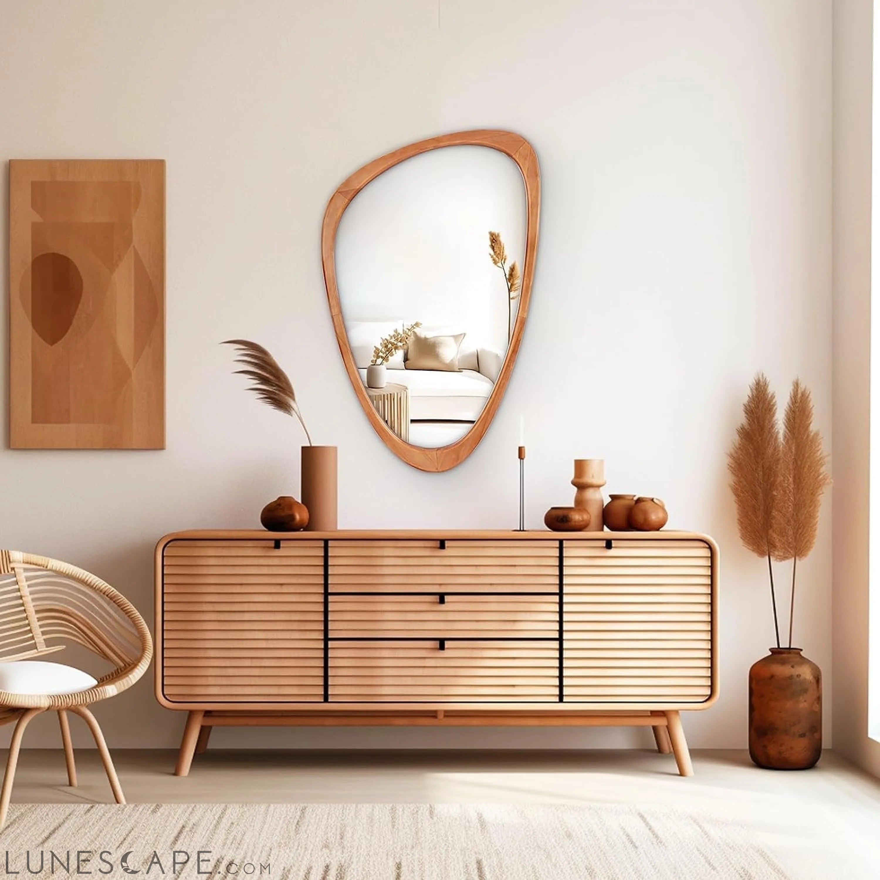 Asymmetrical Mirror, Irregular Wall Mirror, Wall Mirrors Decorative LUNESCAPE
