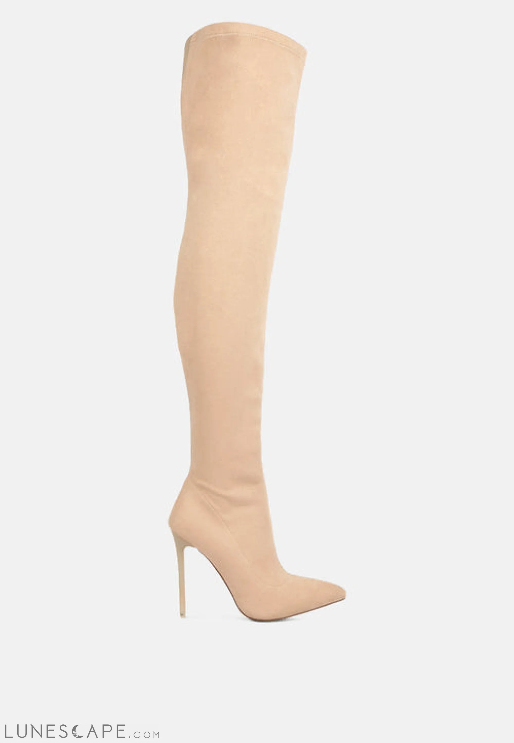 Atelier Stretch Faux Suede Stiletto Long Boots LUNESCAPE