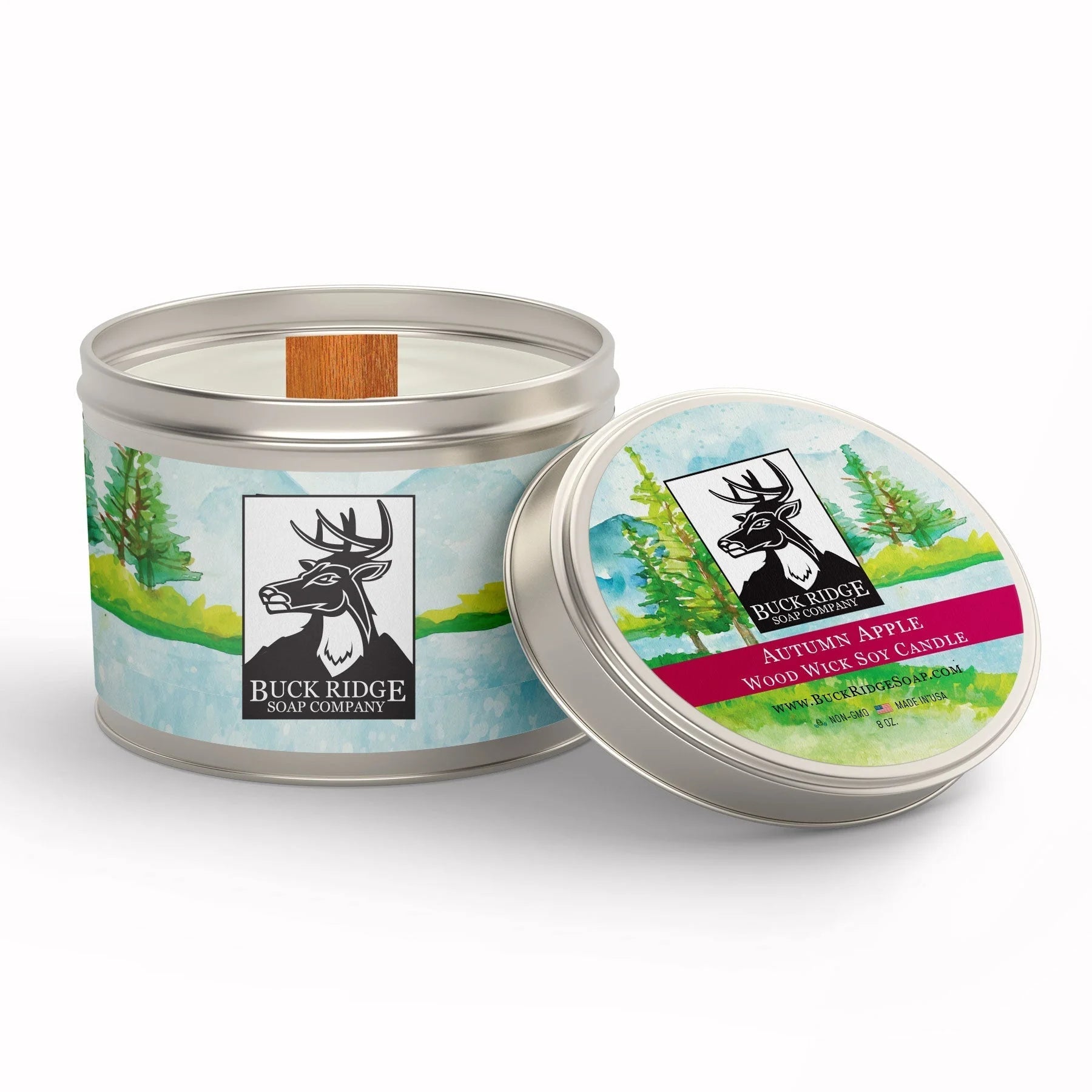 Autumn Apple Sustainable Wood Wick Soy Candle LUNESCAPE