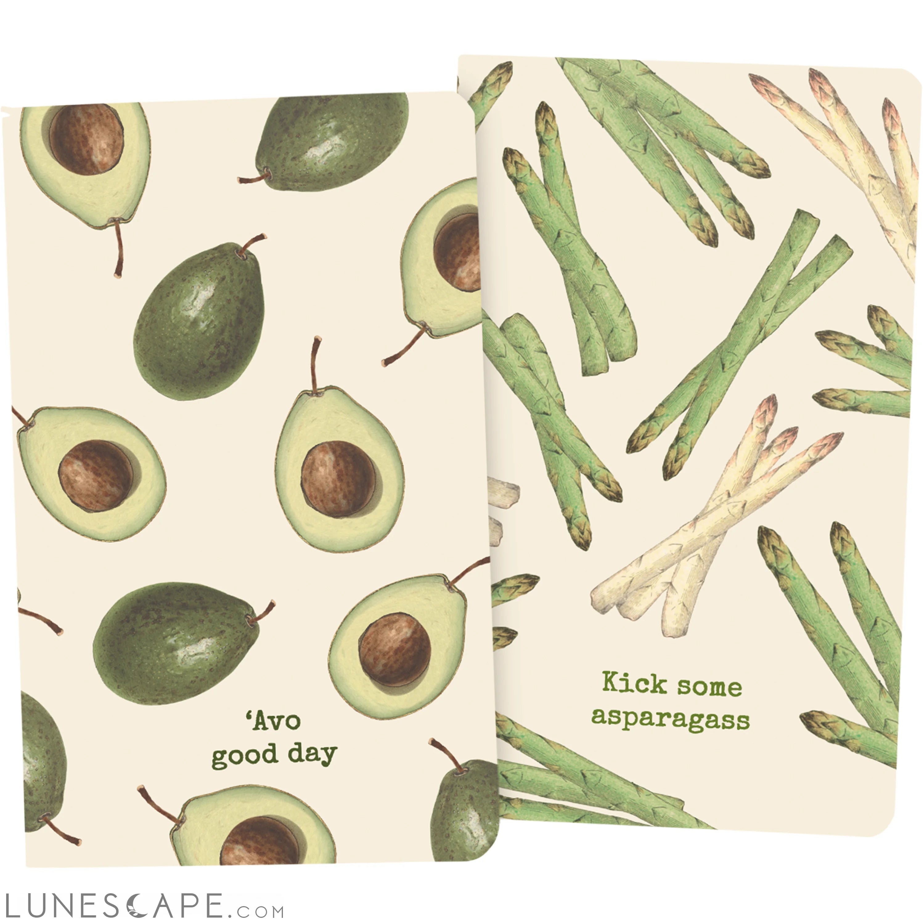 'Avo Good Day and Kick Some Asparagass Large Notebooks | 5" x 8.25" x LUNESCAPE